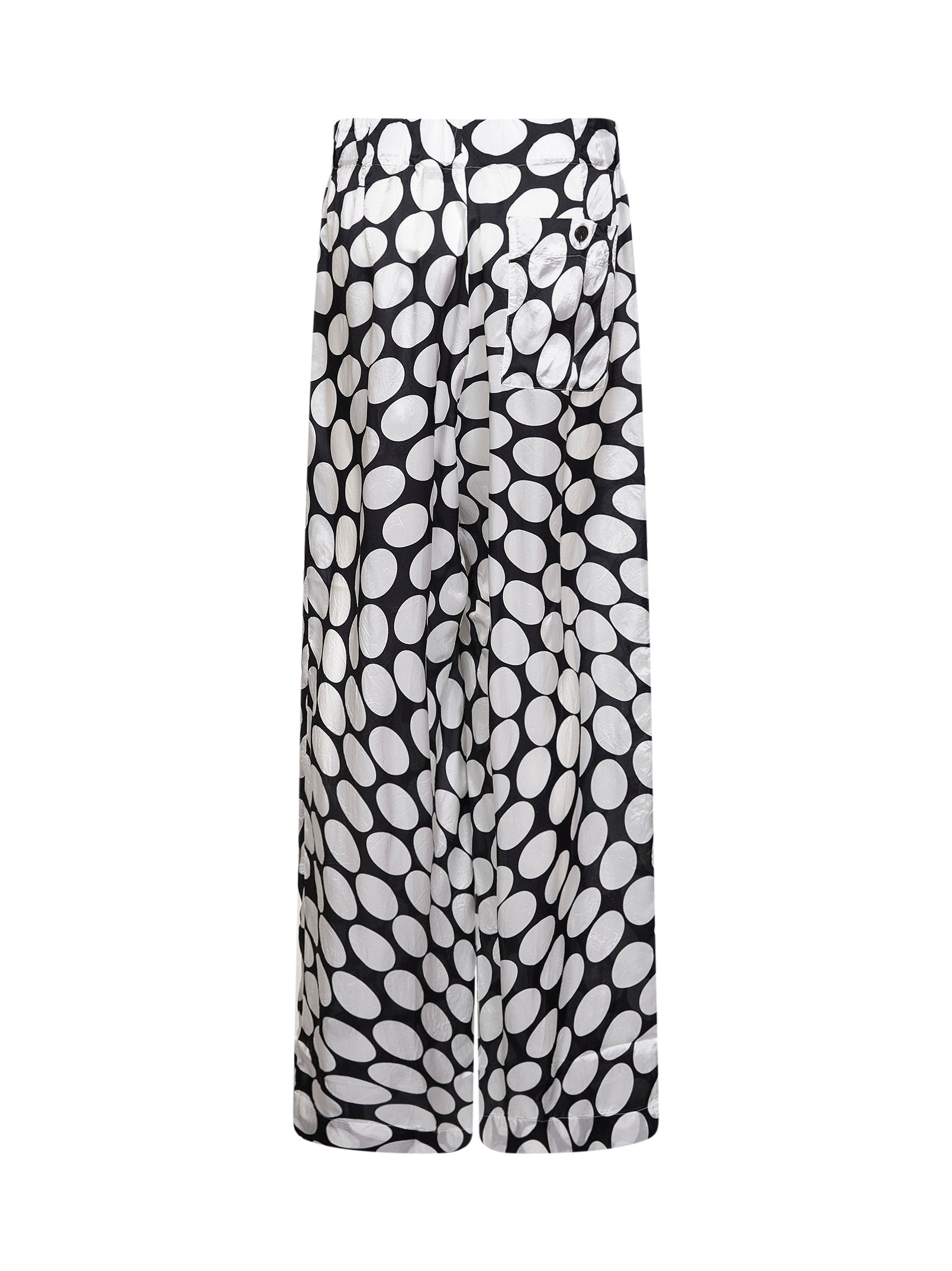 Dries Van Noten Women Black Viscose Soft Ellipses-Printed Wide-Leg Trousers DRIES VAN NOTEN