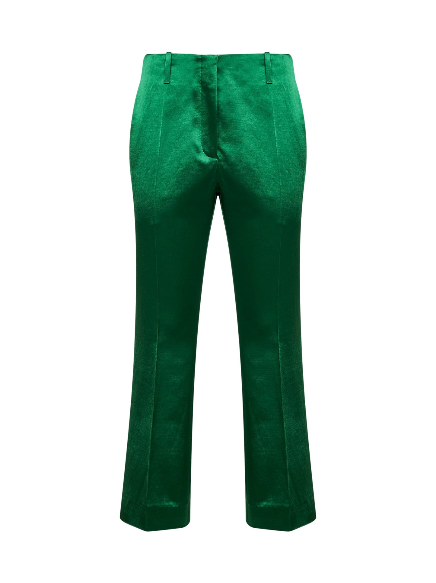 Dries Van Noten Women Green Satin Bootcut Trousers DRIES VAN NOTEN