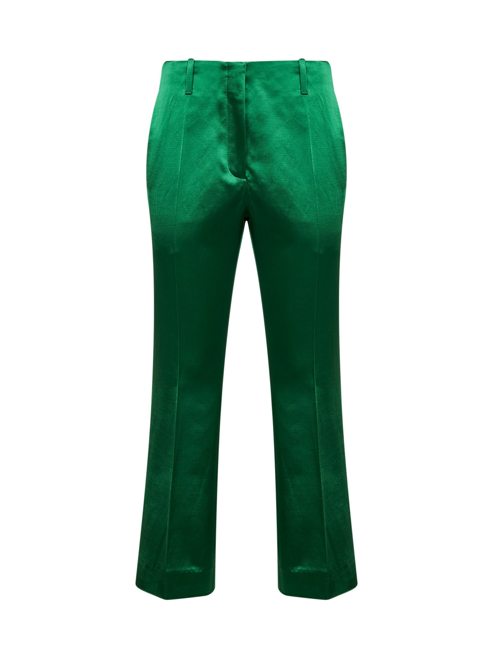 Dries Van Noten Women Green Satin Bootcut Trousers DRIES VAN NOTEN