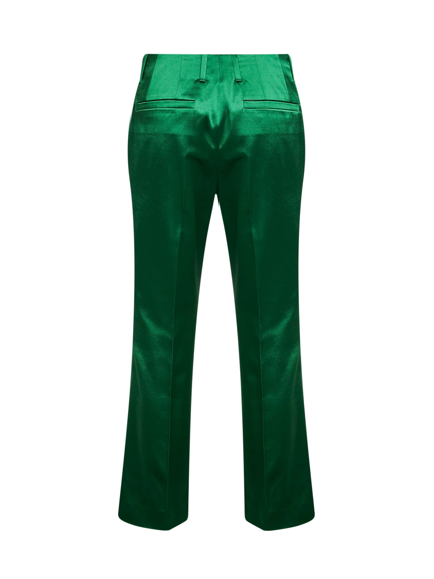 Dries Van Noten Women Green Satin Bootcut Trousers DRIES VAN NOTEN