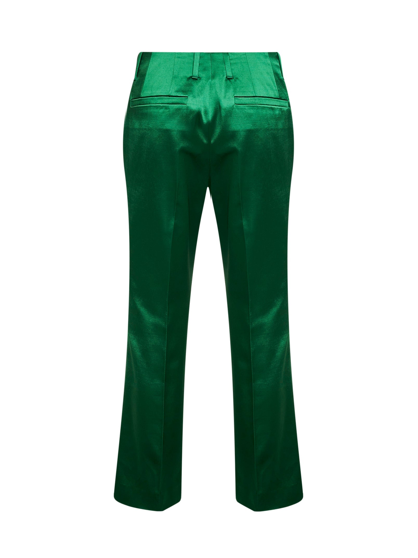 Dries Van Noten Women Green Satin Bootcut Trousers DRIES VAN NOTEN