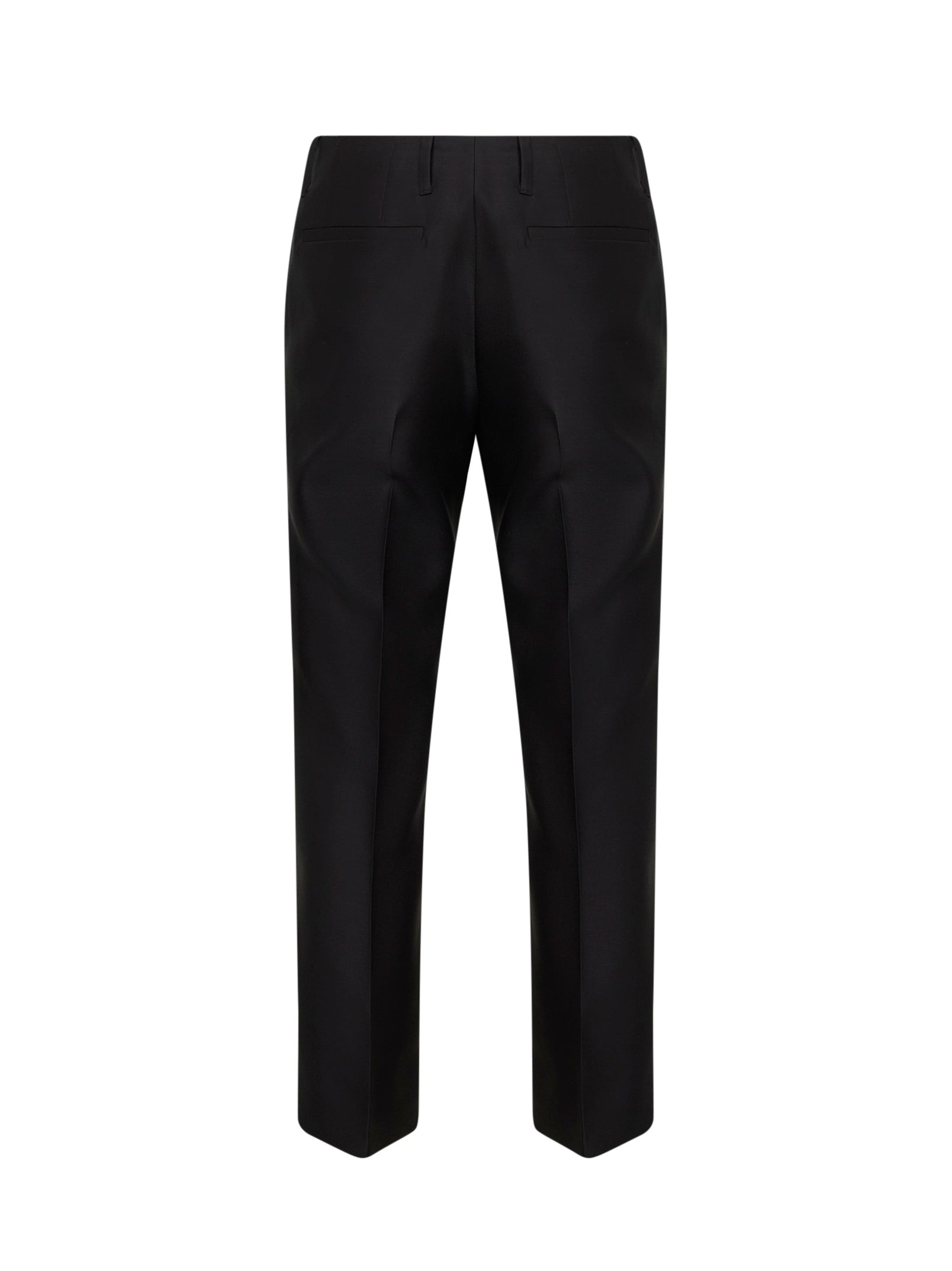 Dries Van Noten Women Black Rounded Wool Silk Tailored Cropped Trousers DRIES VAN NOTEN