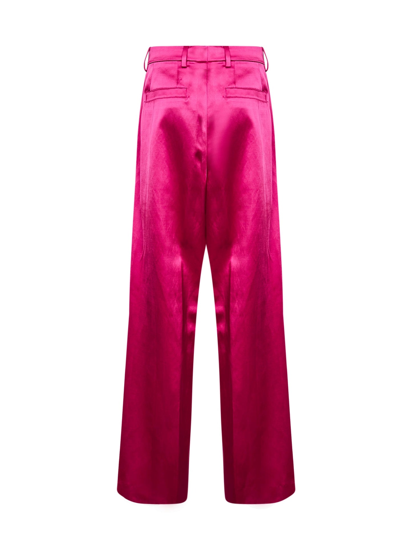Dries Van Noten Women Fuchsia Satin Wide-Leg Trousers DRIES VAN NOTEN