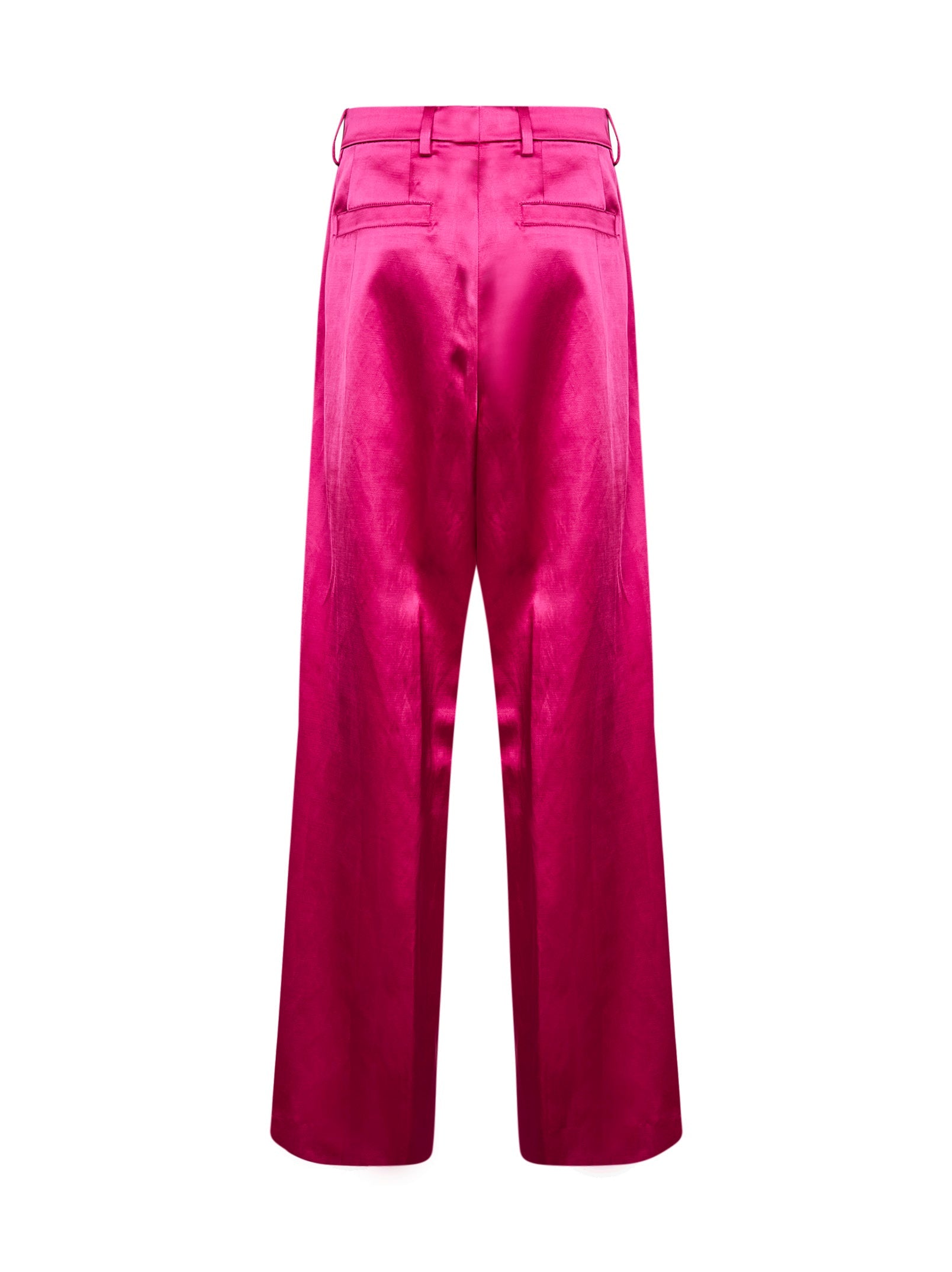 Dries Van Noten Women Fuchsia Satin Wide-Leg Trousers DRIES VAN NOTEN