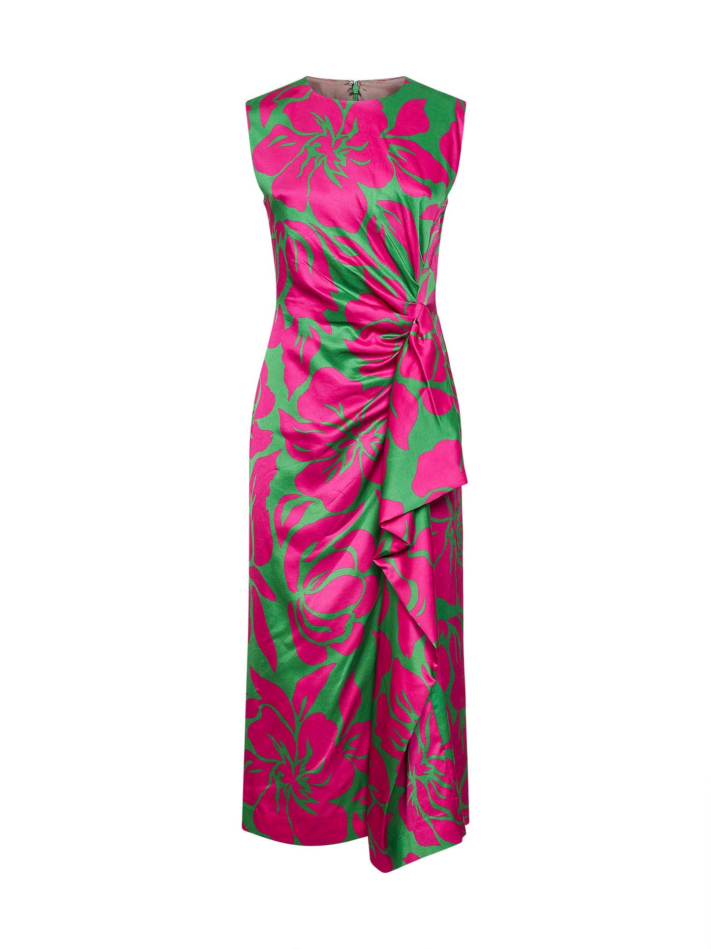 Dries Van Noten Women Hawaiian Floral-Print Viscose Draped Midi Dress DRIES VAN NOTEN