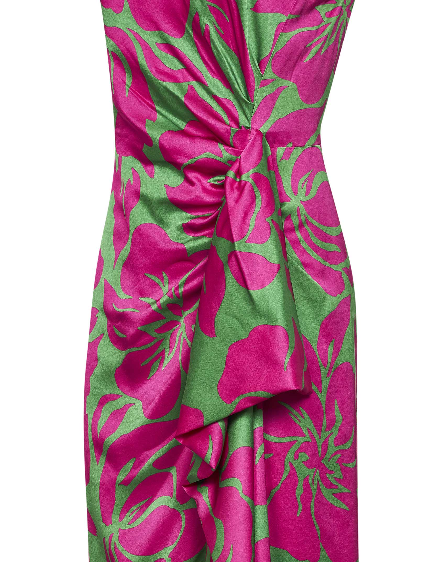 Dries Van Noten Women Hawaiian Floral-Print Viscose Draped Midi Dress DRIES VAN NOTEN
