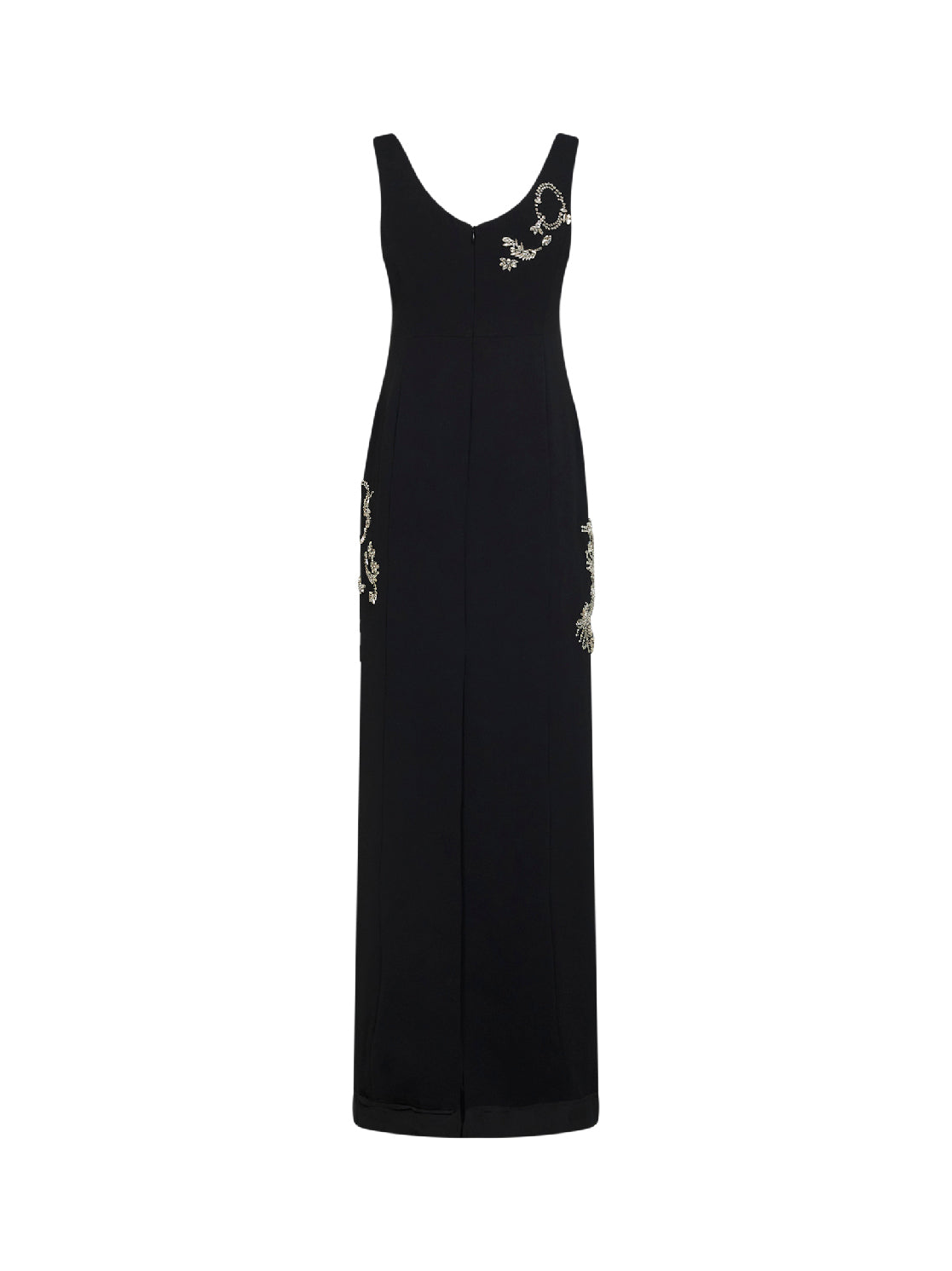 Dries Van Noten Women Black Crepe Long Embroidered Dress DRIES VAN NOTEN