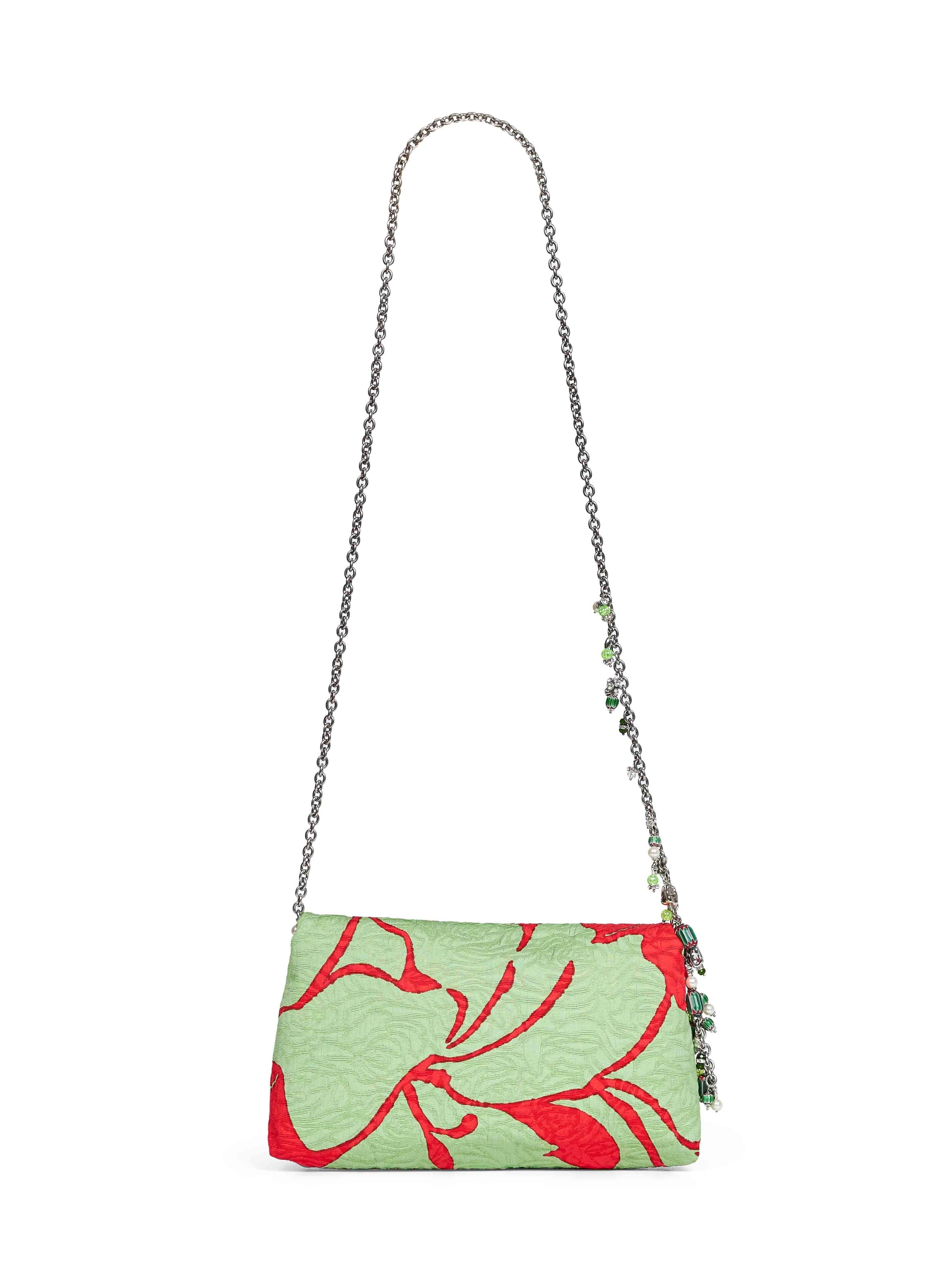 Dries Van Noten Women Pistachio Clutch Bag With Chain Shoulder Strap DRIES VAN NOTEN
