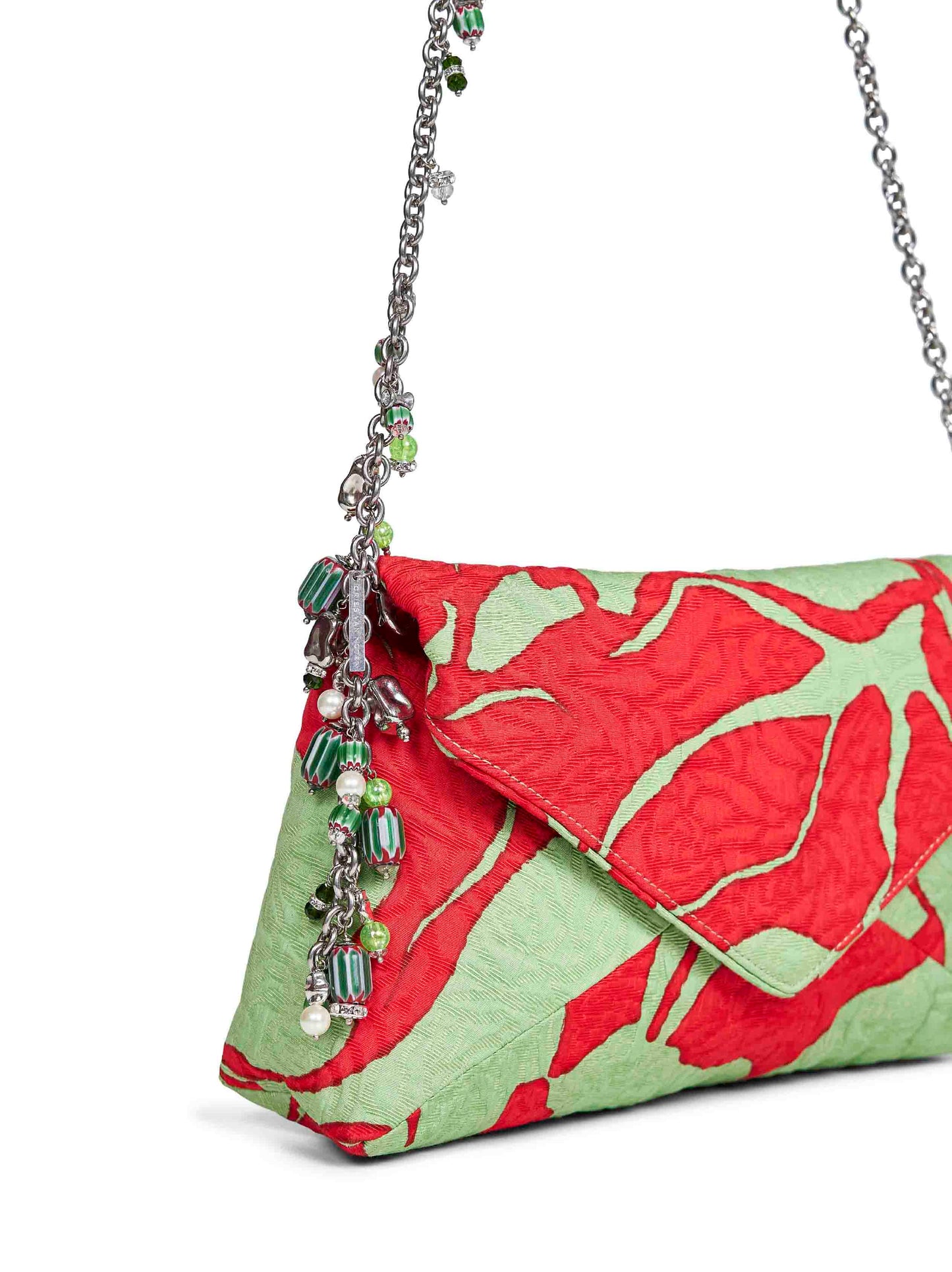 Dries Van Noten Women Pistachio Clutch Bag With Chain Shoulder Strap DRIES VAN NOTEN