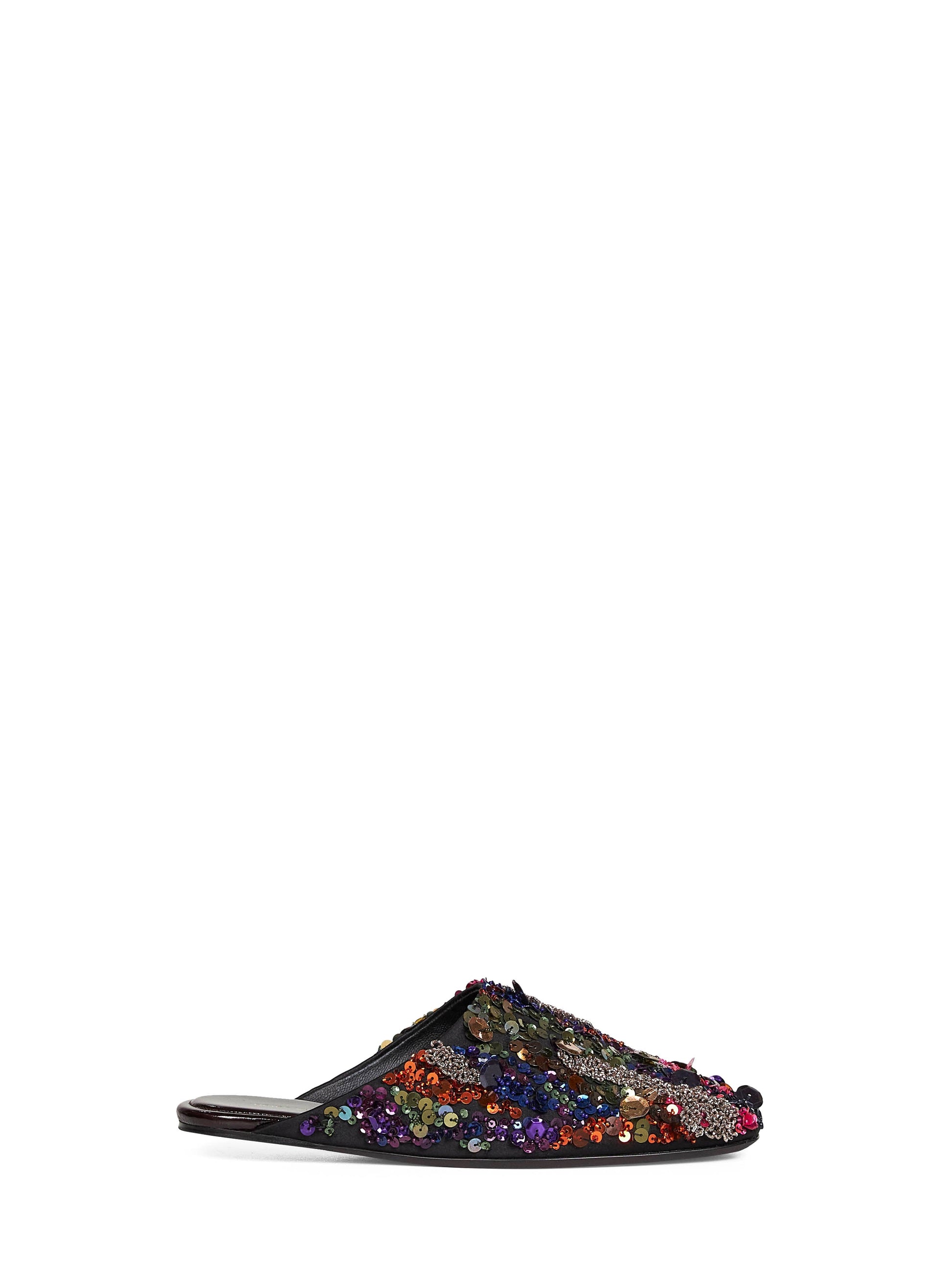 Dries Van Noten Women Satin With Paillettes Embroidery Flat Mules DRIES VAN NOTEN
