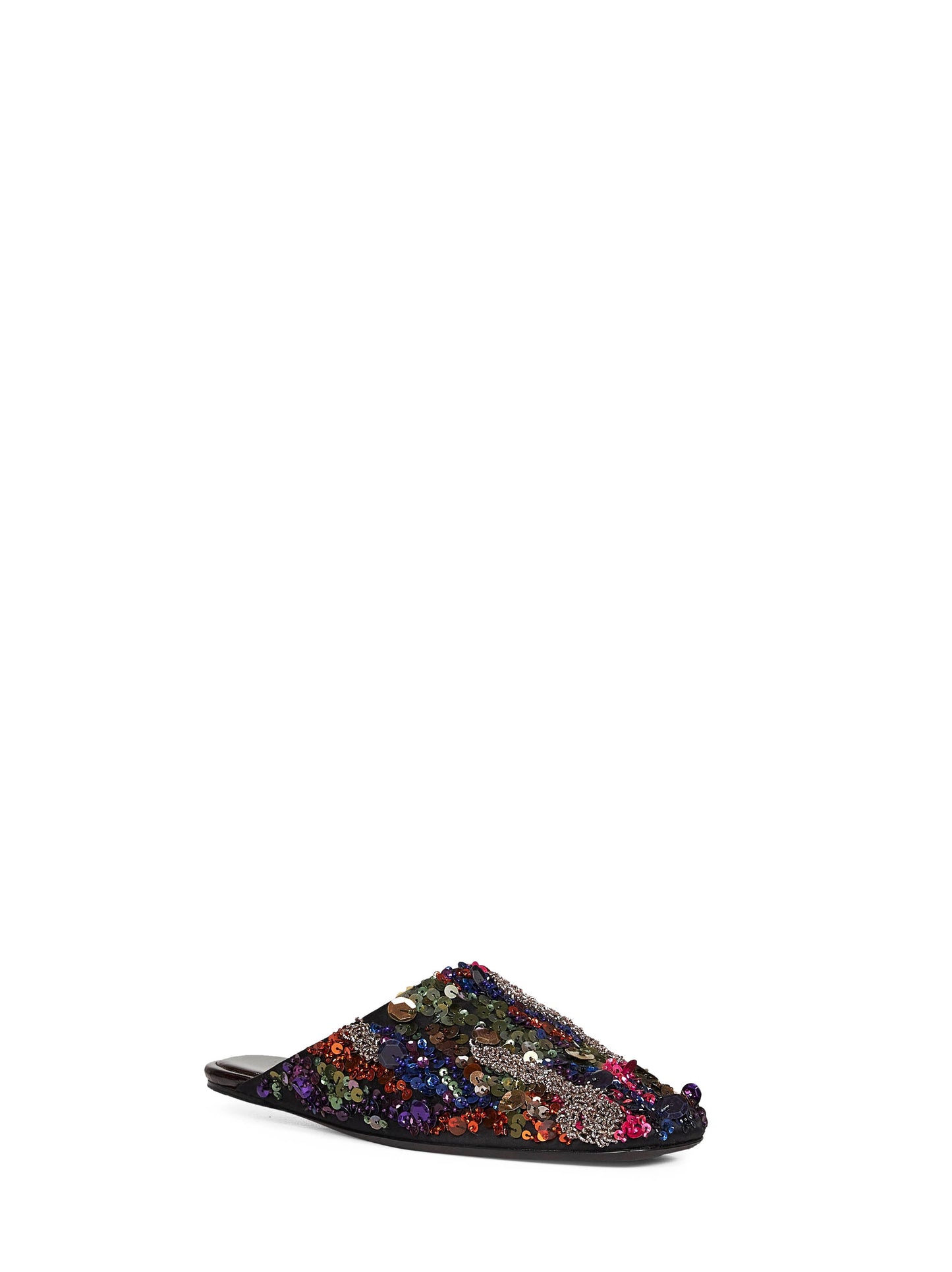 Dries Van Noten Women Satin With Paillettes Embroidery Flat Mules DRIES VAN NOTEN
