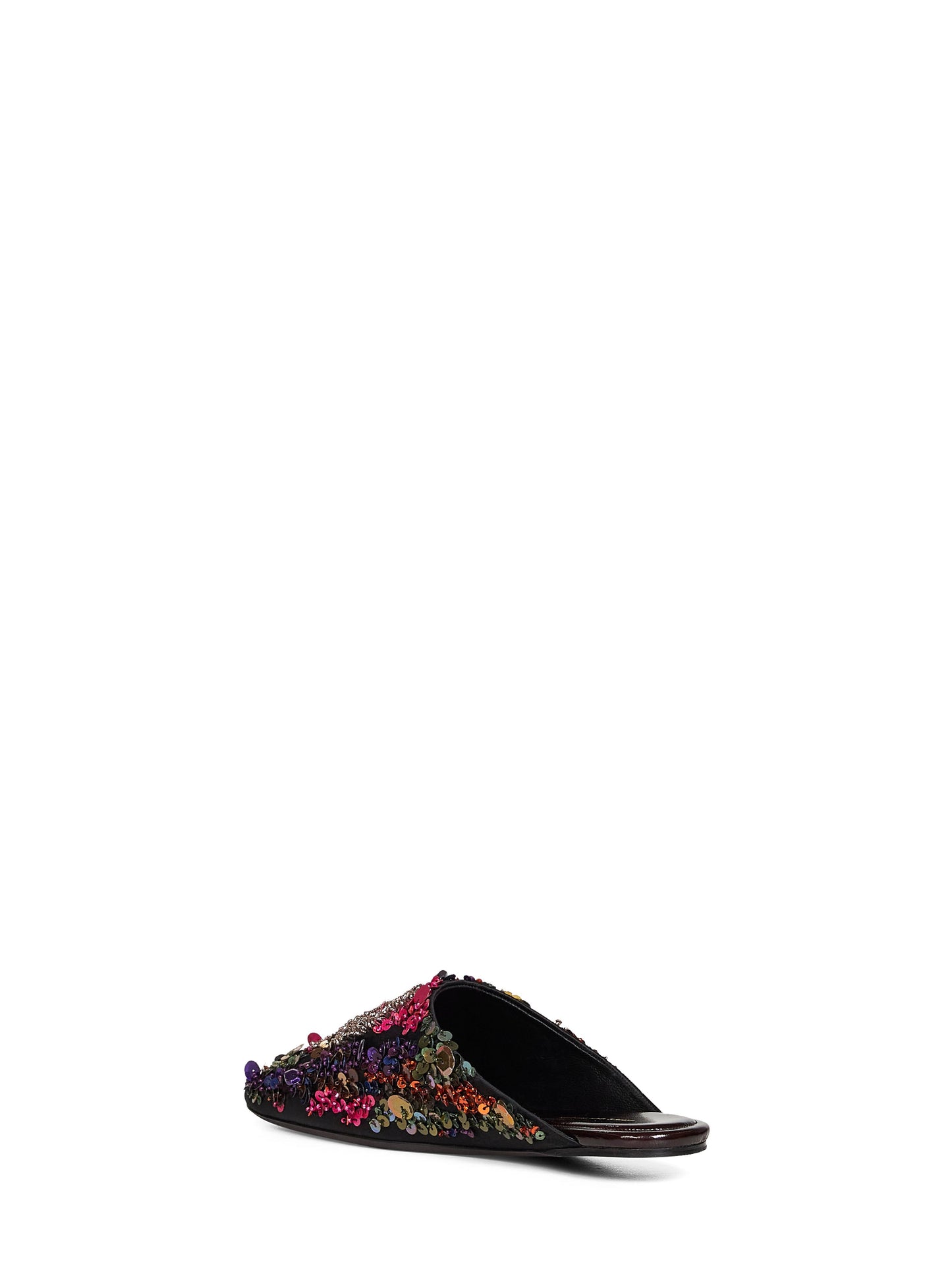 Dries Van Noten Women Satin With Paillettes Embroidery Flat Mules DRIES VAN NOTEN