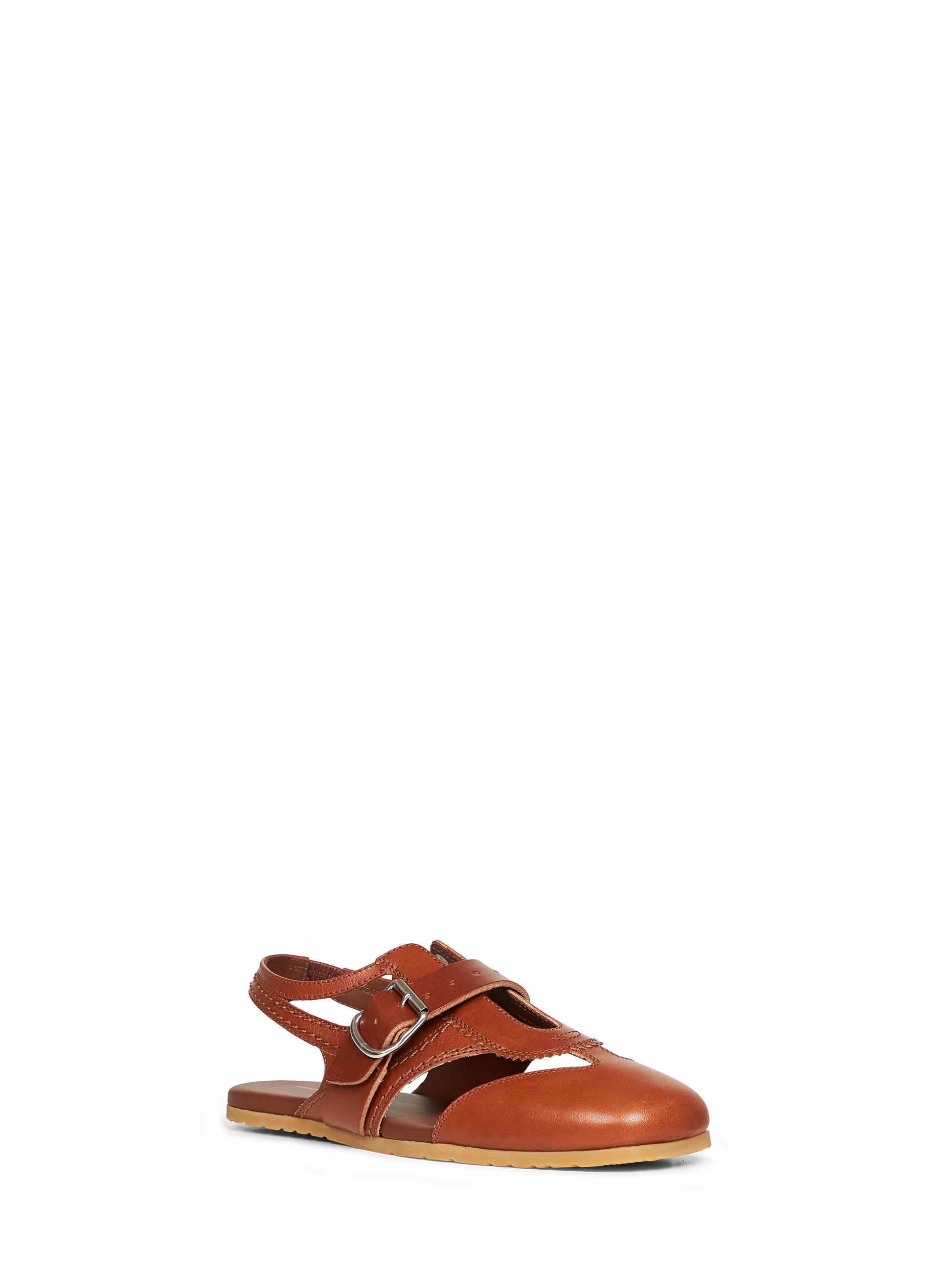 Dries Van Noten Women Burgundy Calf Leather Flat Spider-Like Sandals DRIES VAN NOTEN