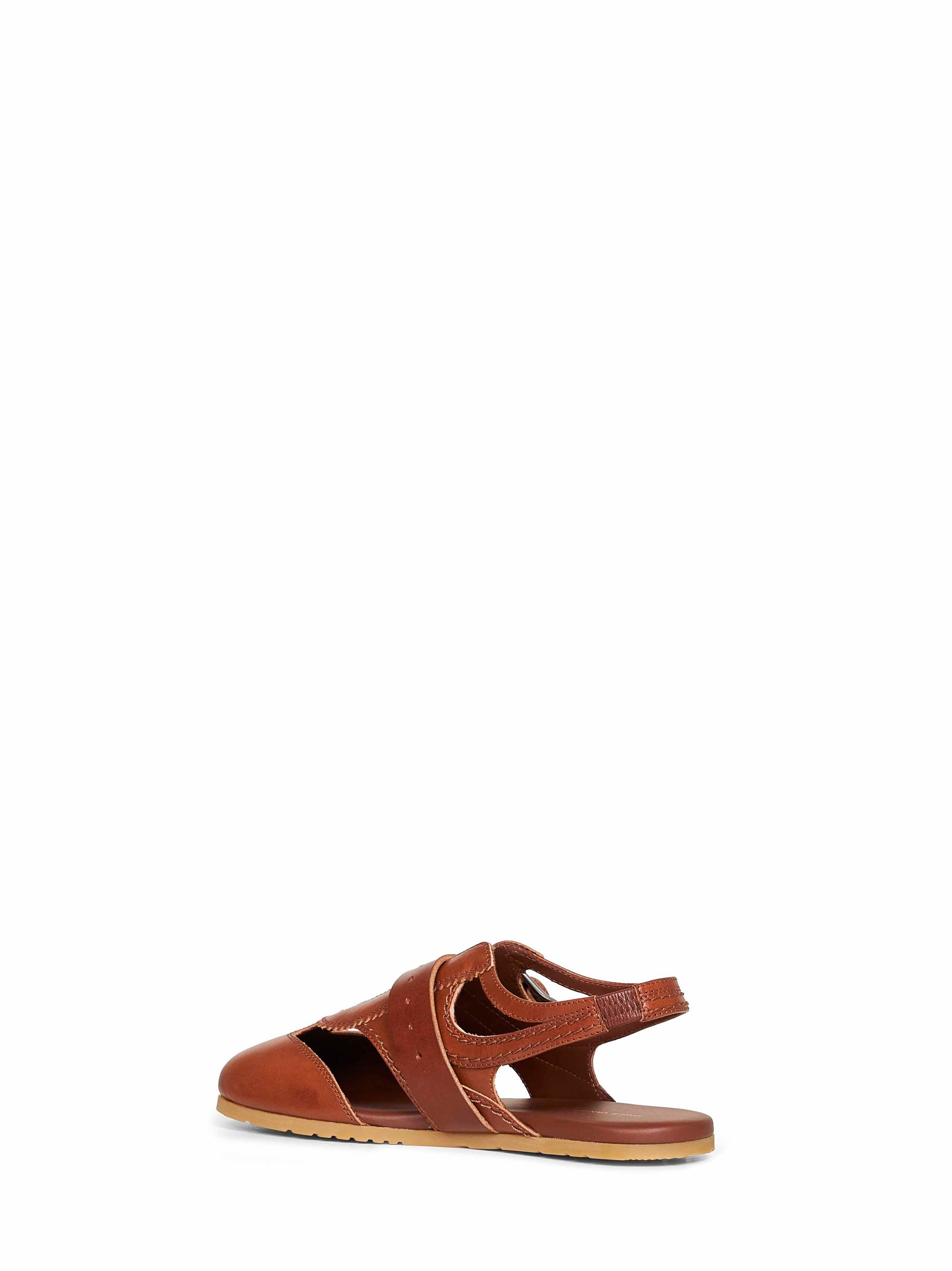 Dries Van Noten Women Burgundy Calf Leather Flat Spider-Like Sandals DRIES VAN NOTEN