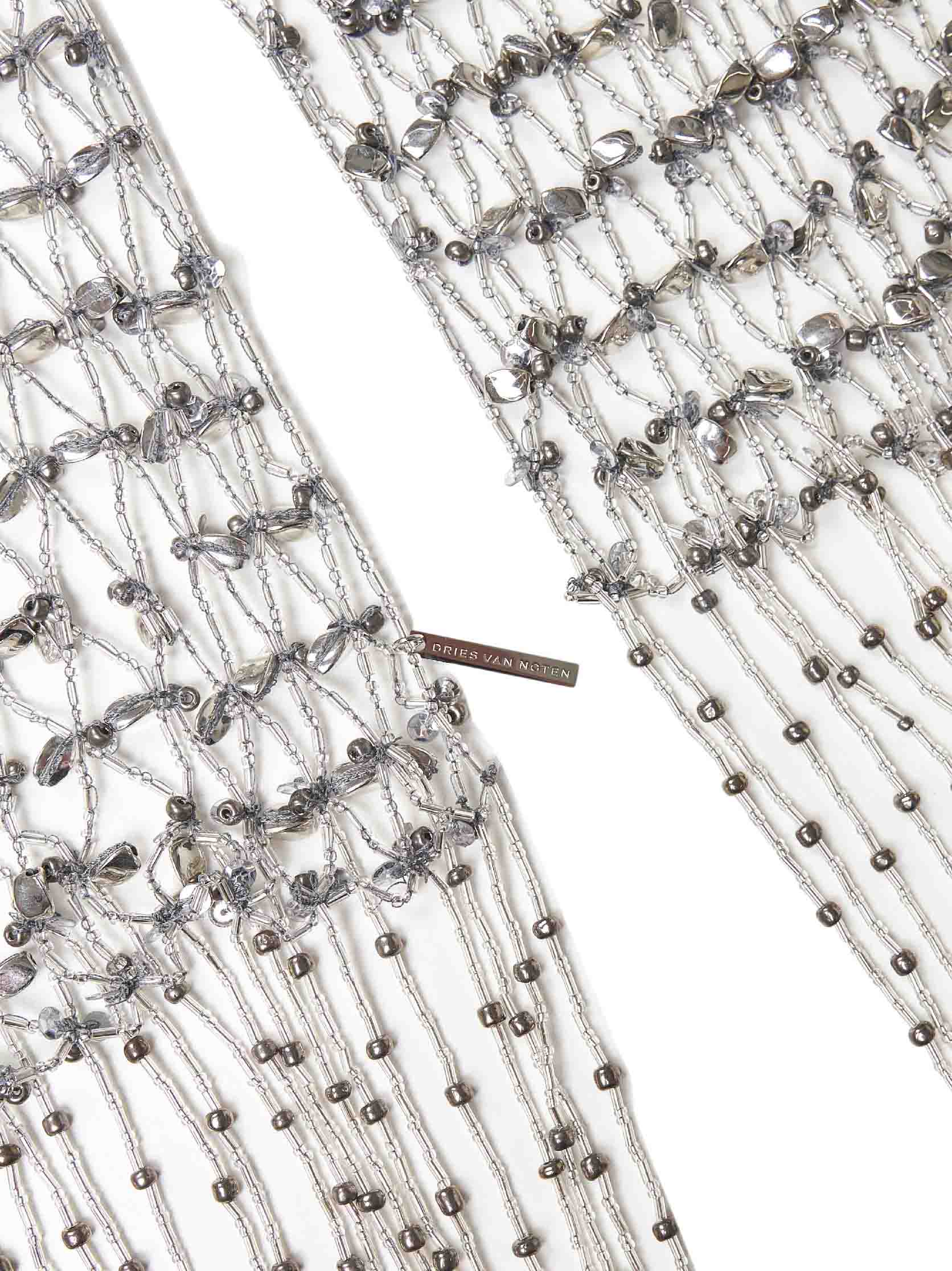 Dries Van Noten Women Silver Beaded Scarf-Like Necklace DRIES VAN NOTEN