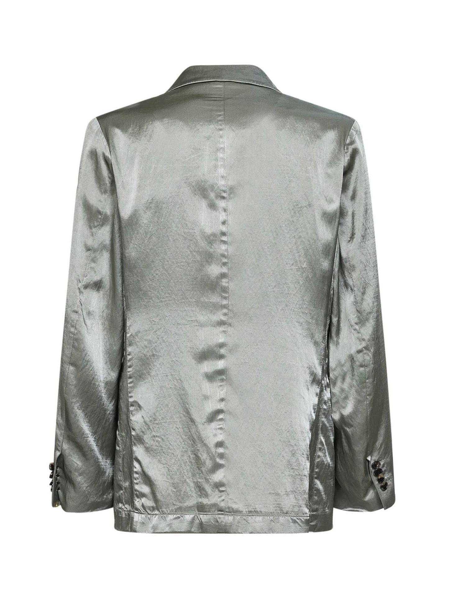 Dries Van Noten Men Mint Green Viscose And Cotton Double-Breasted Blazer DRIES VAN NOTEN