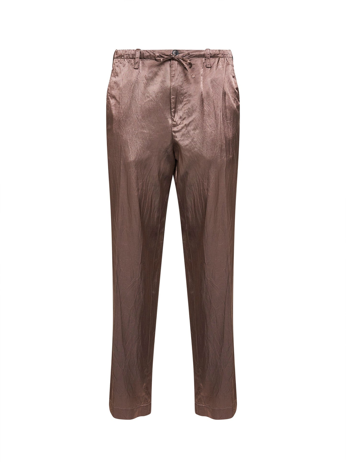 Dries Van Noten Men Old Rose Viscose And Cotton Straight-Leg Trousers DRIES VAN NOTEN