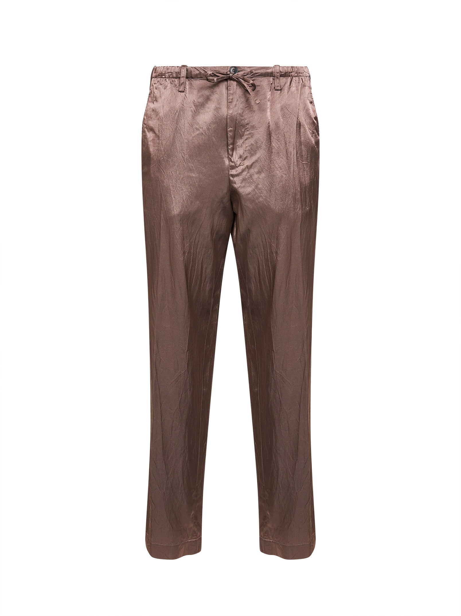 Dries Van Noten Men Old Rose Viscose And Cotton Straight-Leg Trousers DRIES VAN NOTEN