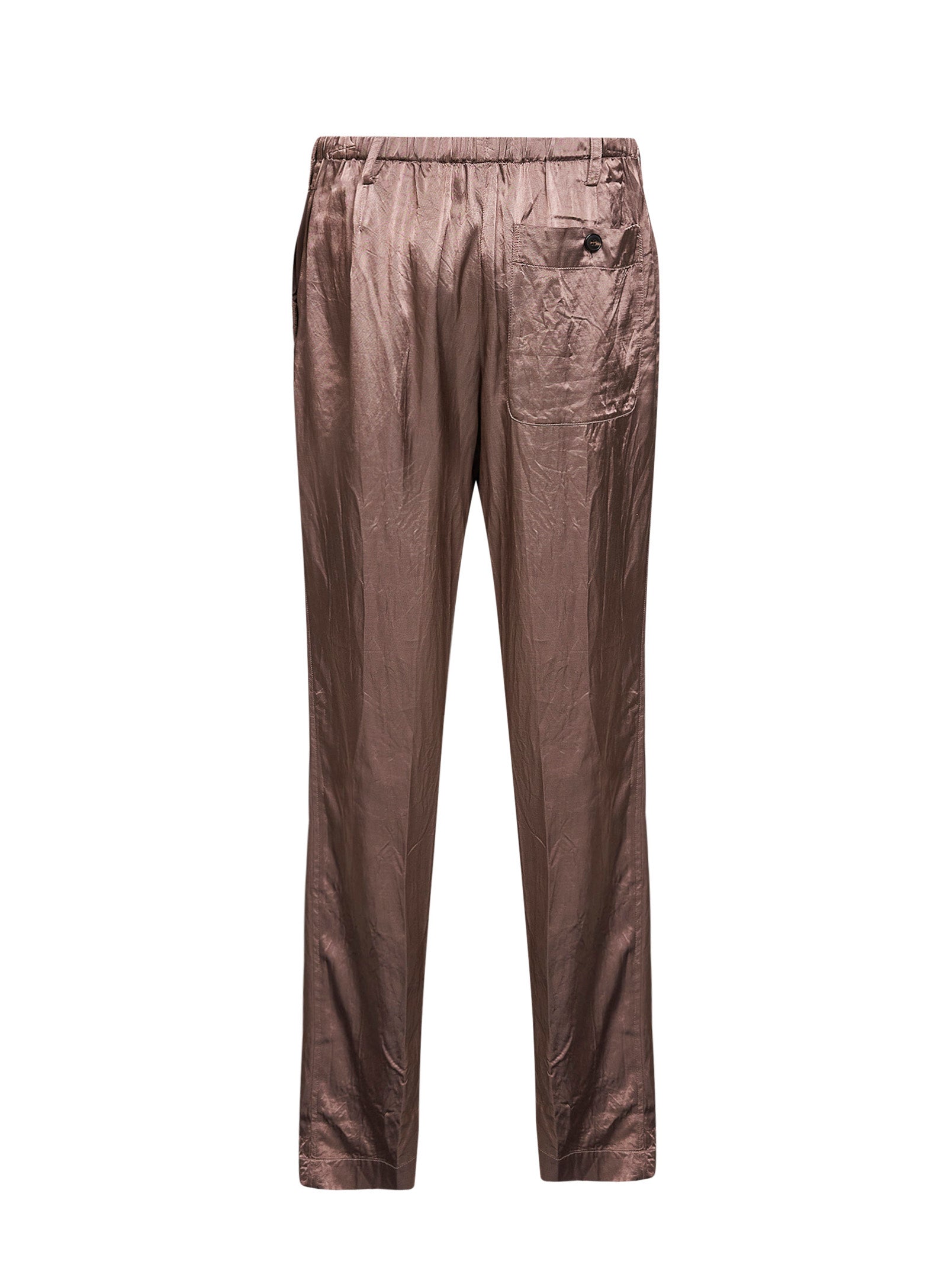 Dries Van Noten Men Old Rose Viscose And Cotton Straight-Leg Trousers DRIES VAN NOTEN