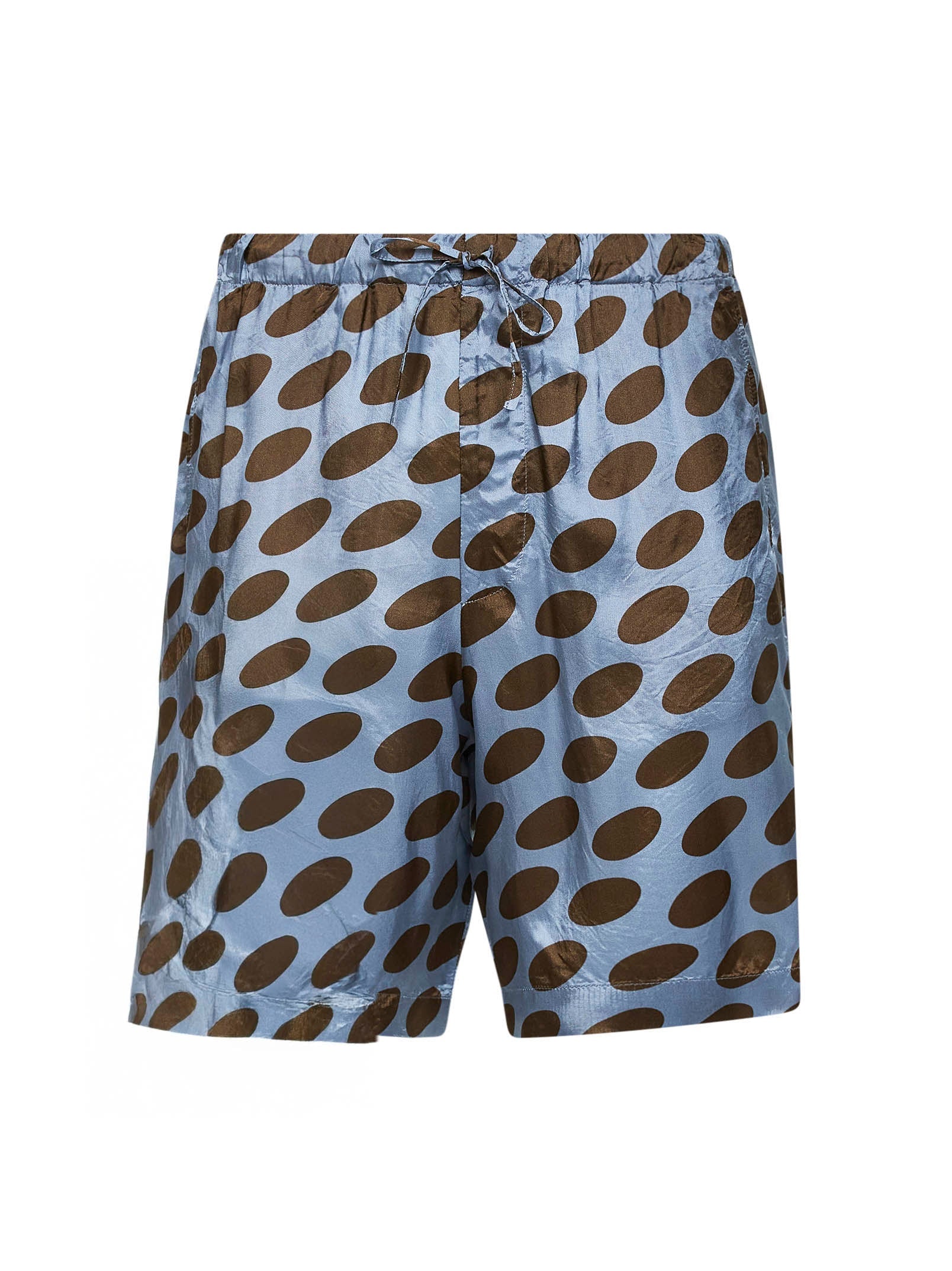 Dries Van Noten Men Steel Cupro Soft Ellipses-Printed Shorts DRIES VAN NOTEN