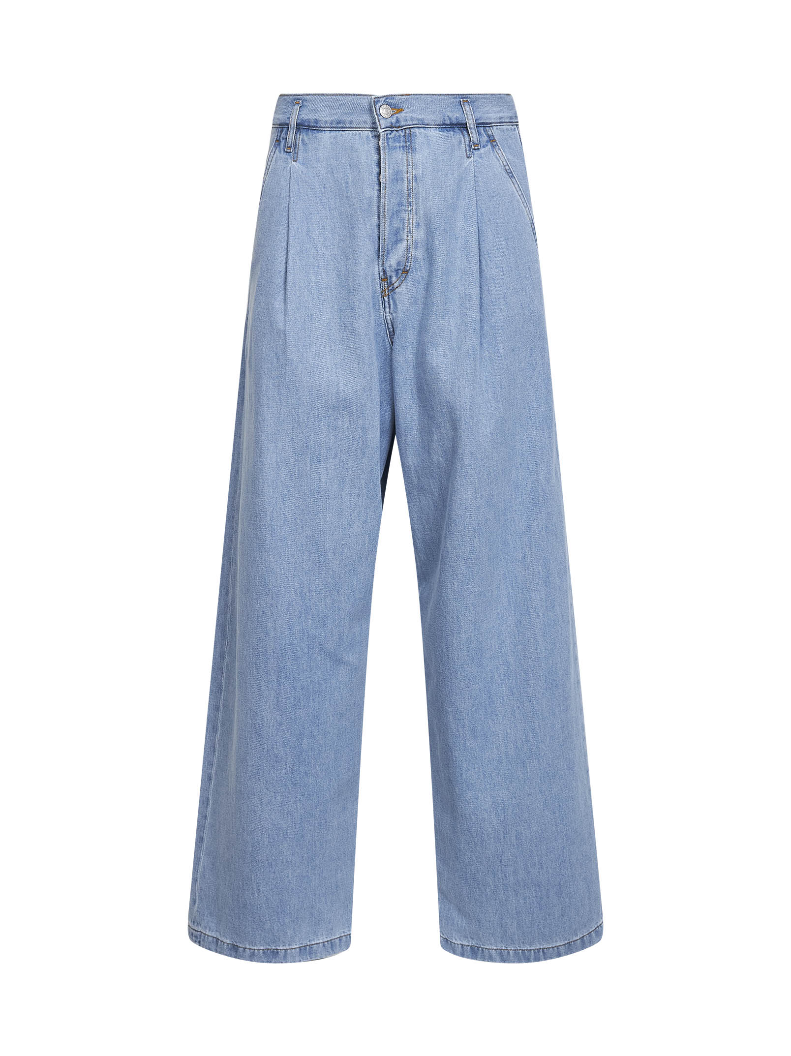 Dries Van Noten Men Light Blue Denim High-Rise Wide-Leg Jeans DRIES VAN NOTEN