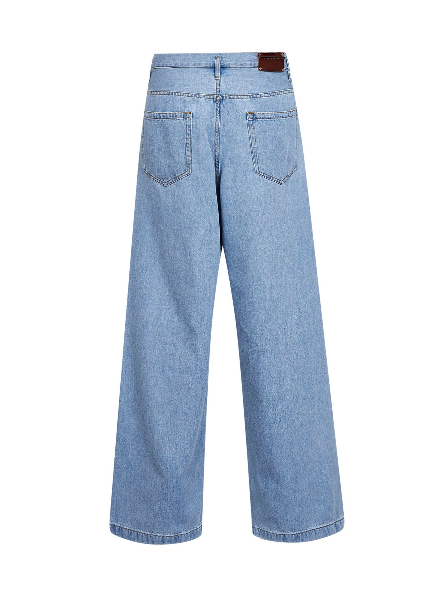 Dries Van Noten Men Light Blue Denim High-Rise Wide-Leg Jeans DRIES VAN NOTEN
