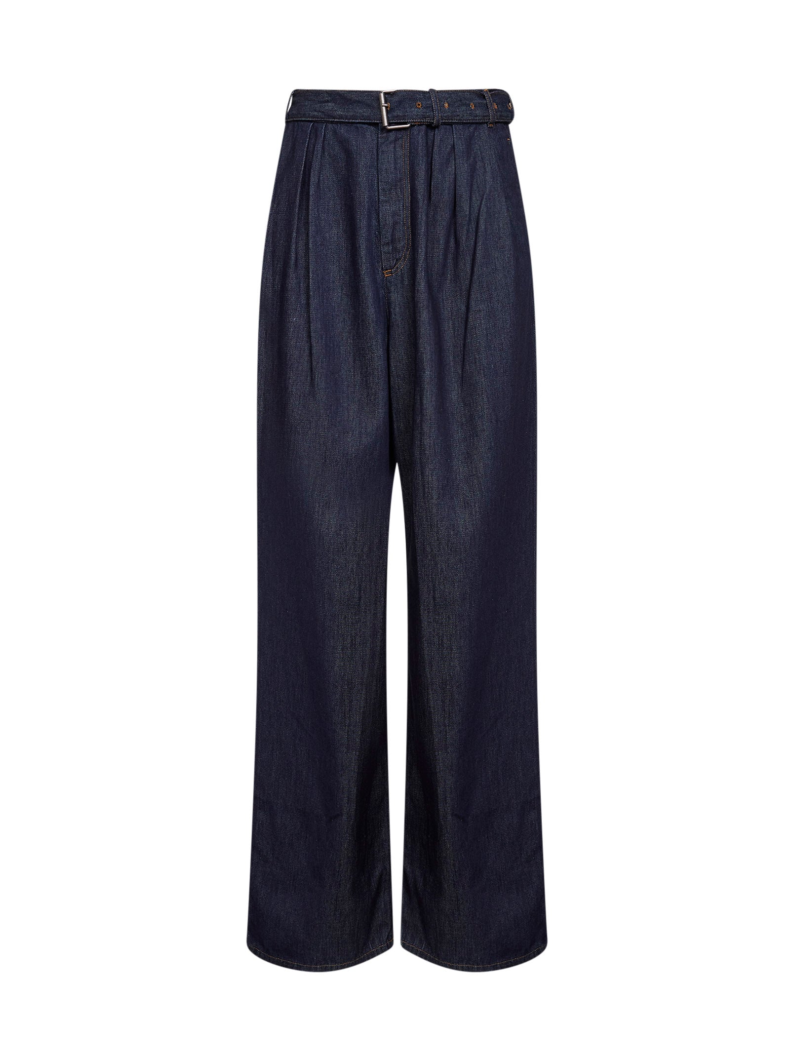 Dries Van Noten Men Indigo Denim Belted Wide-Leg Jeans DRIES VAN NOTEN