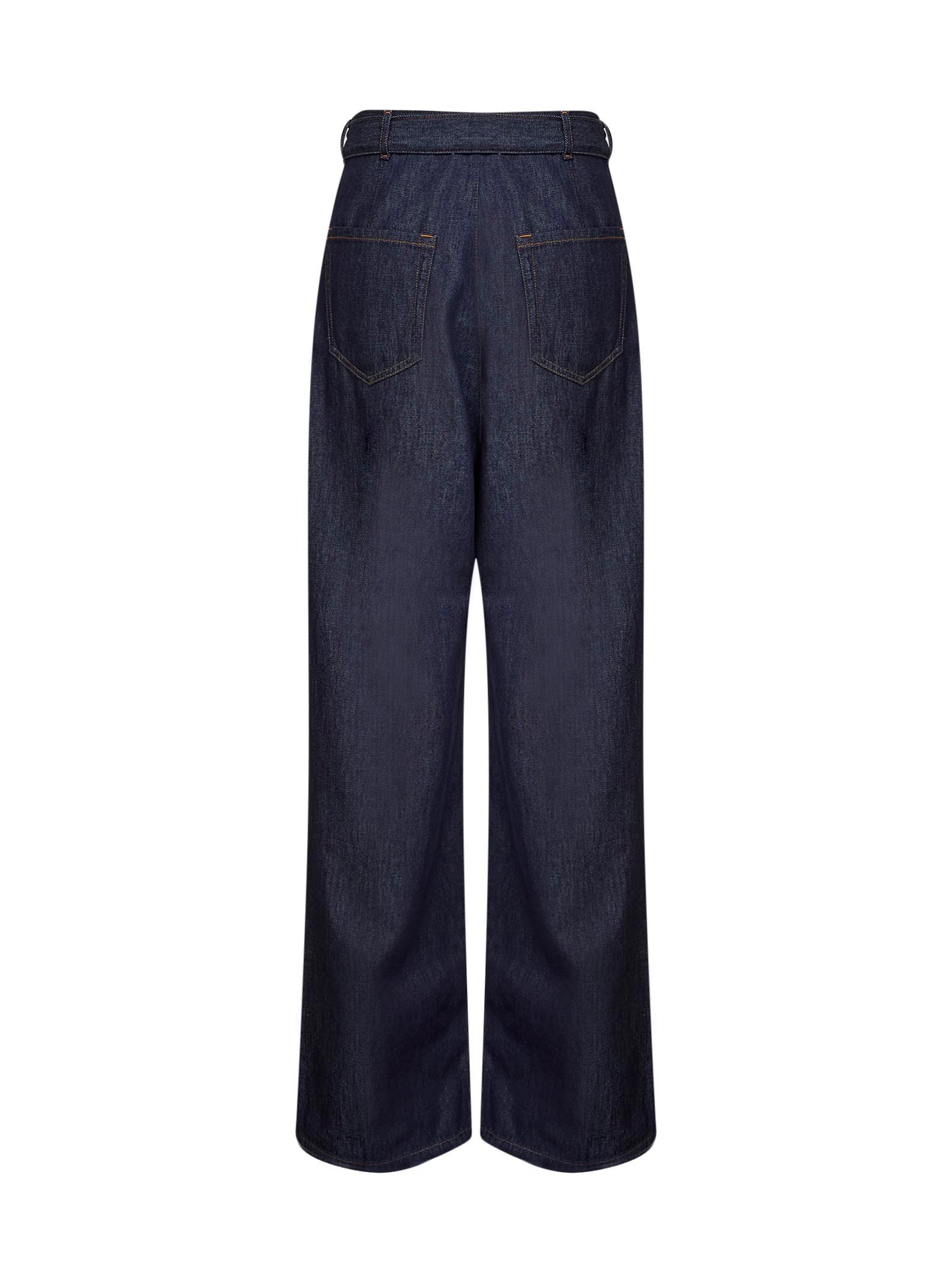 Dries Van Noten Men Indigo Denim Belted Wide-Leg Jeans DRIES VAN NOTEN