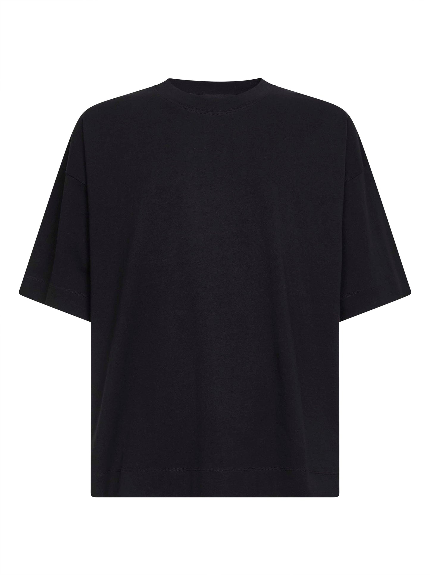 Dries Van Noten Men Black Jersey Oversized Crewneck T-Shirt<Br/> DRIES VAN NOTEN