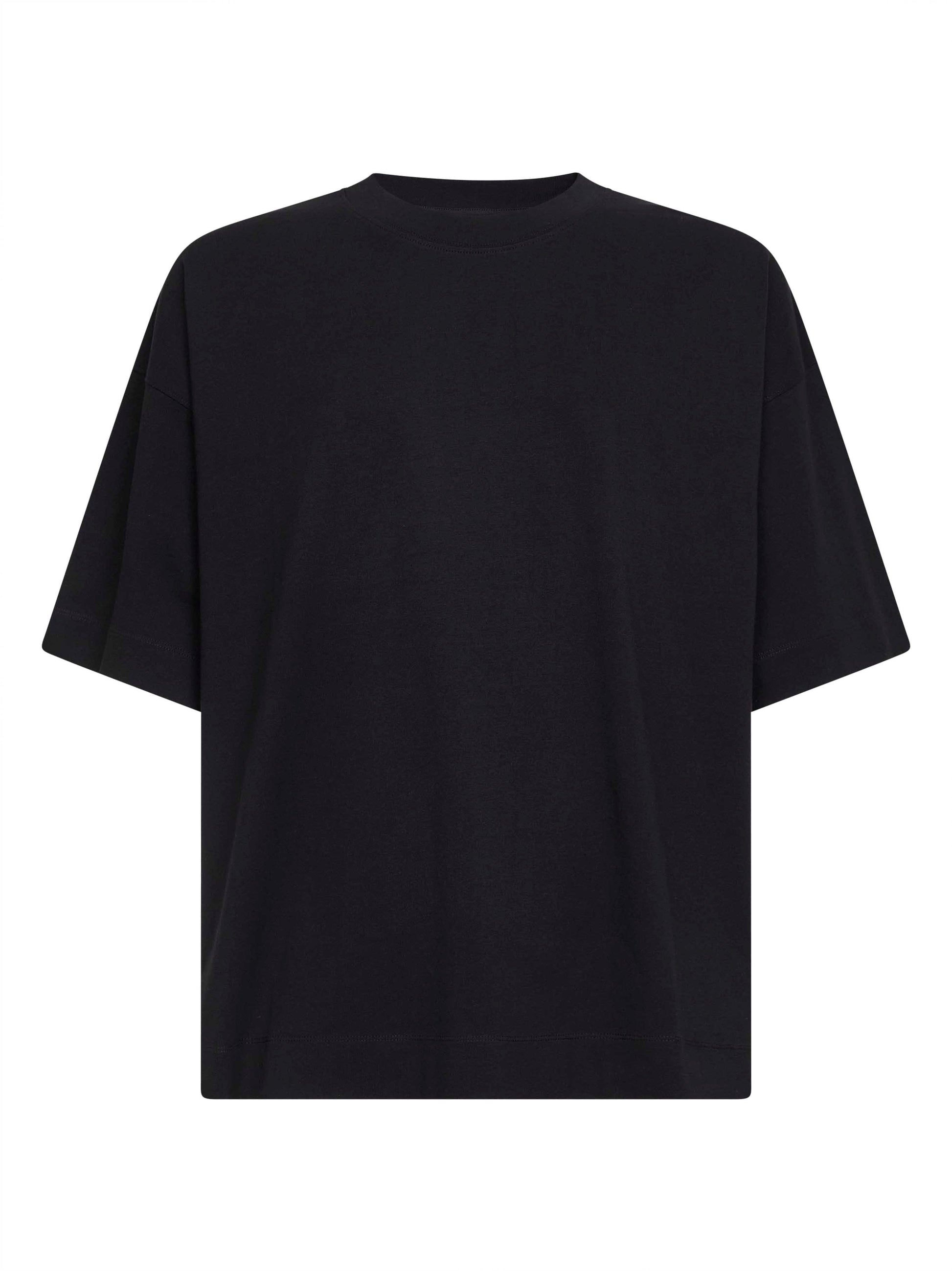 Dries Van Noten Men Black Jersey Oversized Crewneck T-Shirt<Br/> DRIES VAN NOTEN