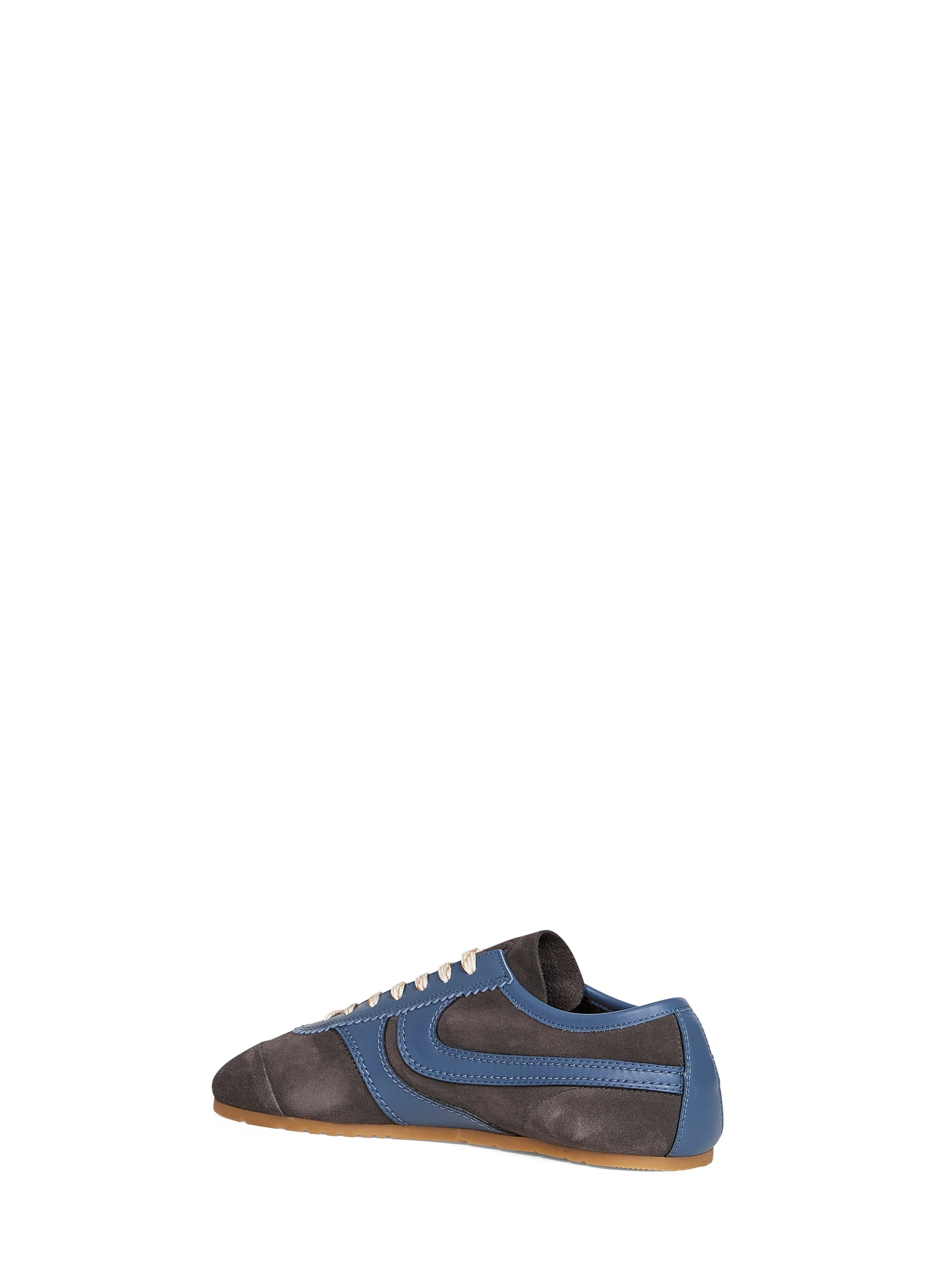Dries Van Noten Men Steel Suede Sneakers With Leather Details DRIES VAN NOTEN