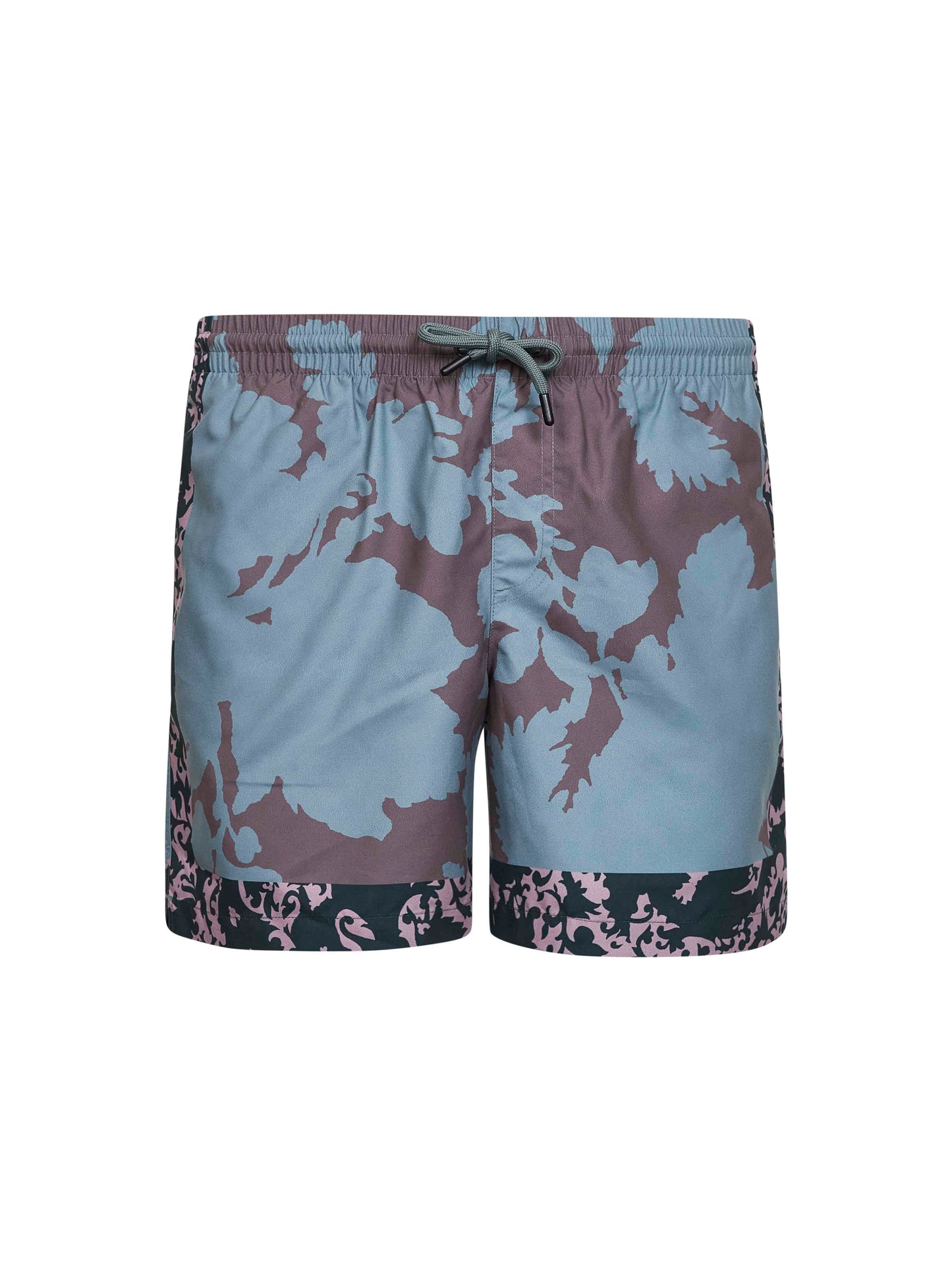 Dries Van Noten Men Petrol Printed Nylon Swim Shorts