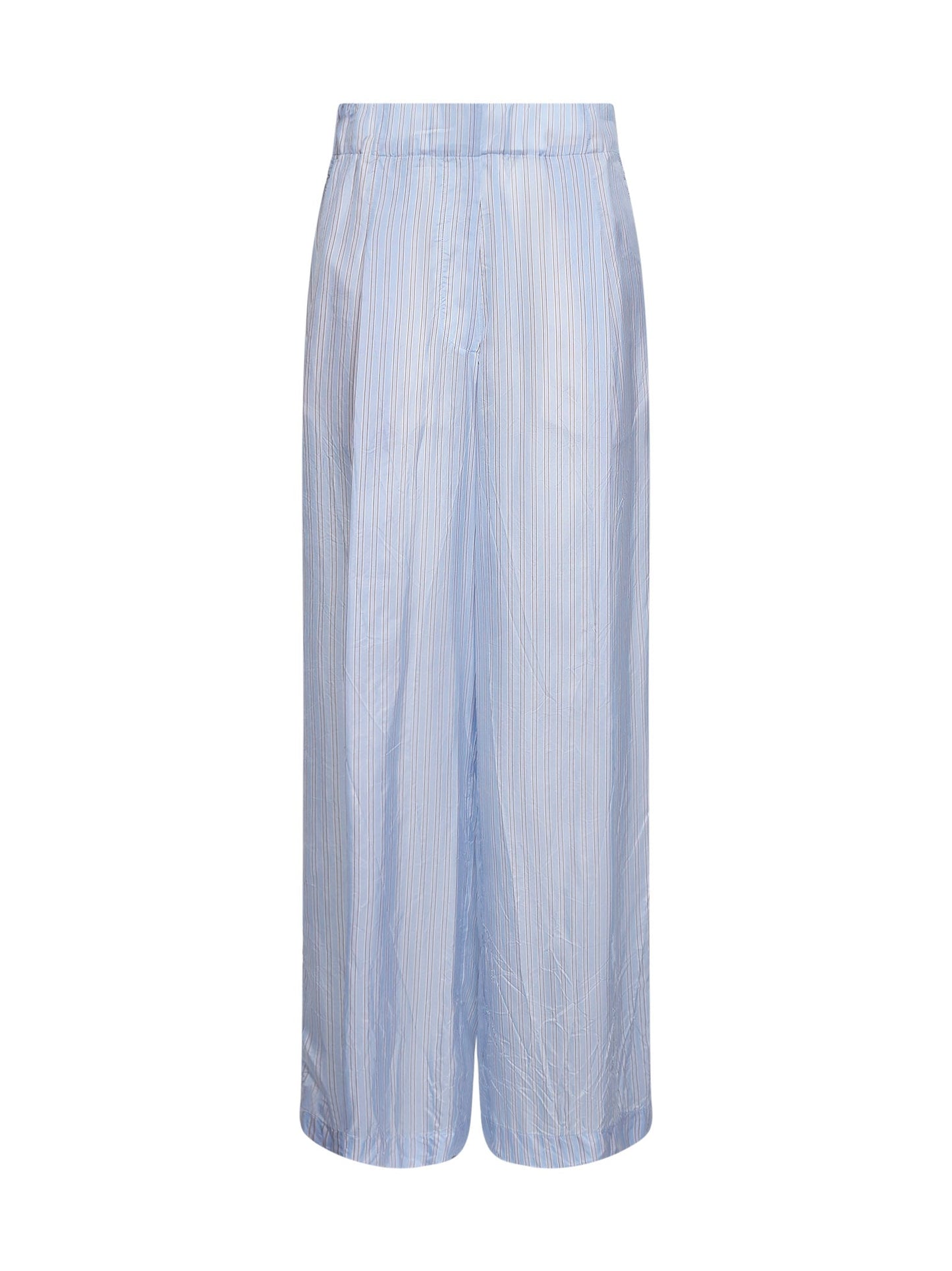 Dries Van Noten Women Light Blue Striped Cupro Wide-Leg Trousers DRIES VAN NOTEN