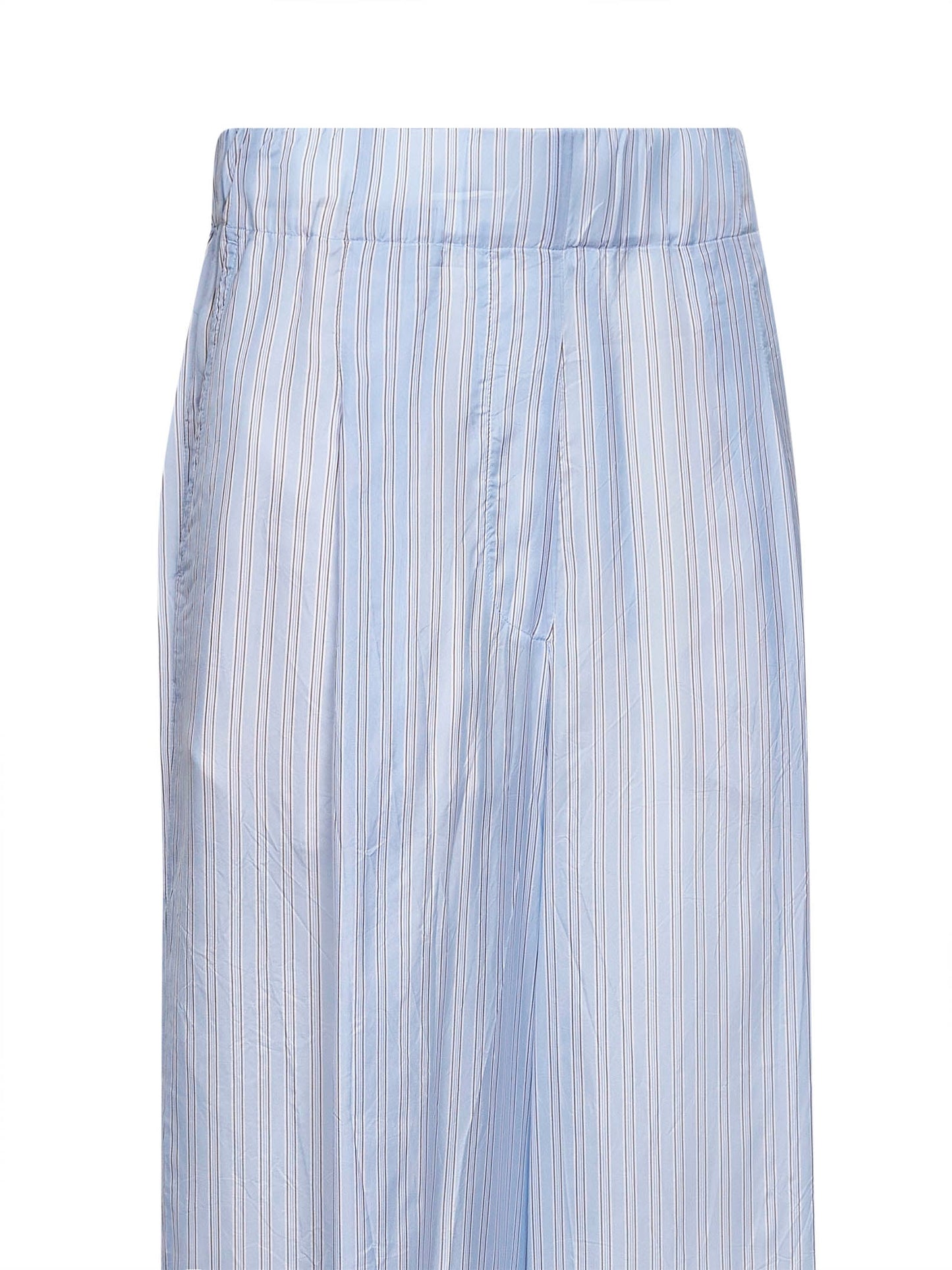 Dries Van Noten Women Light Blue Striped Cupro Wide-Leg Trousers DRIES VAN NOTEN