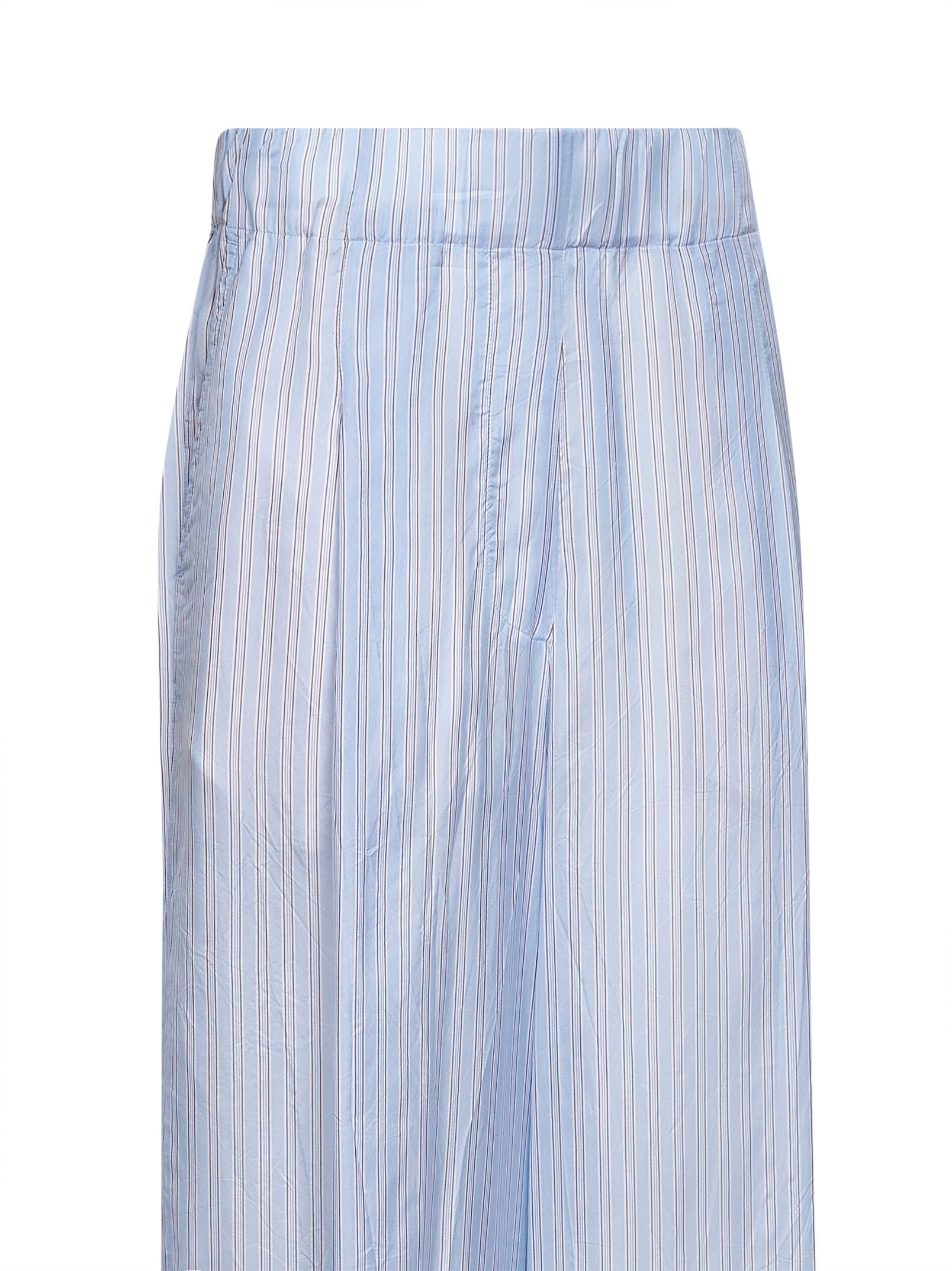 Dries Van Noten Women Light Blue Striped Cupro Wide-Leg Trousers DRIES VAN NOTEN