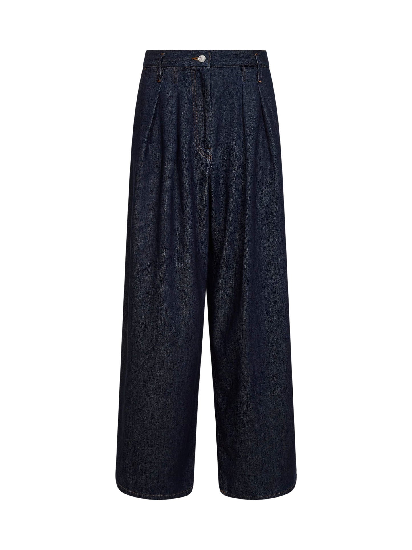 Dries Van Noten Women Indigo Denim Wide-Leg Pleated Jeans DRIES VAN NOTEN