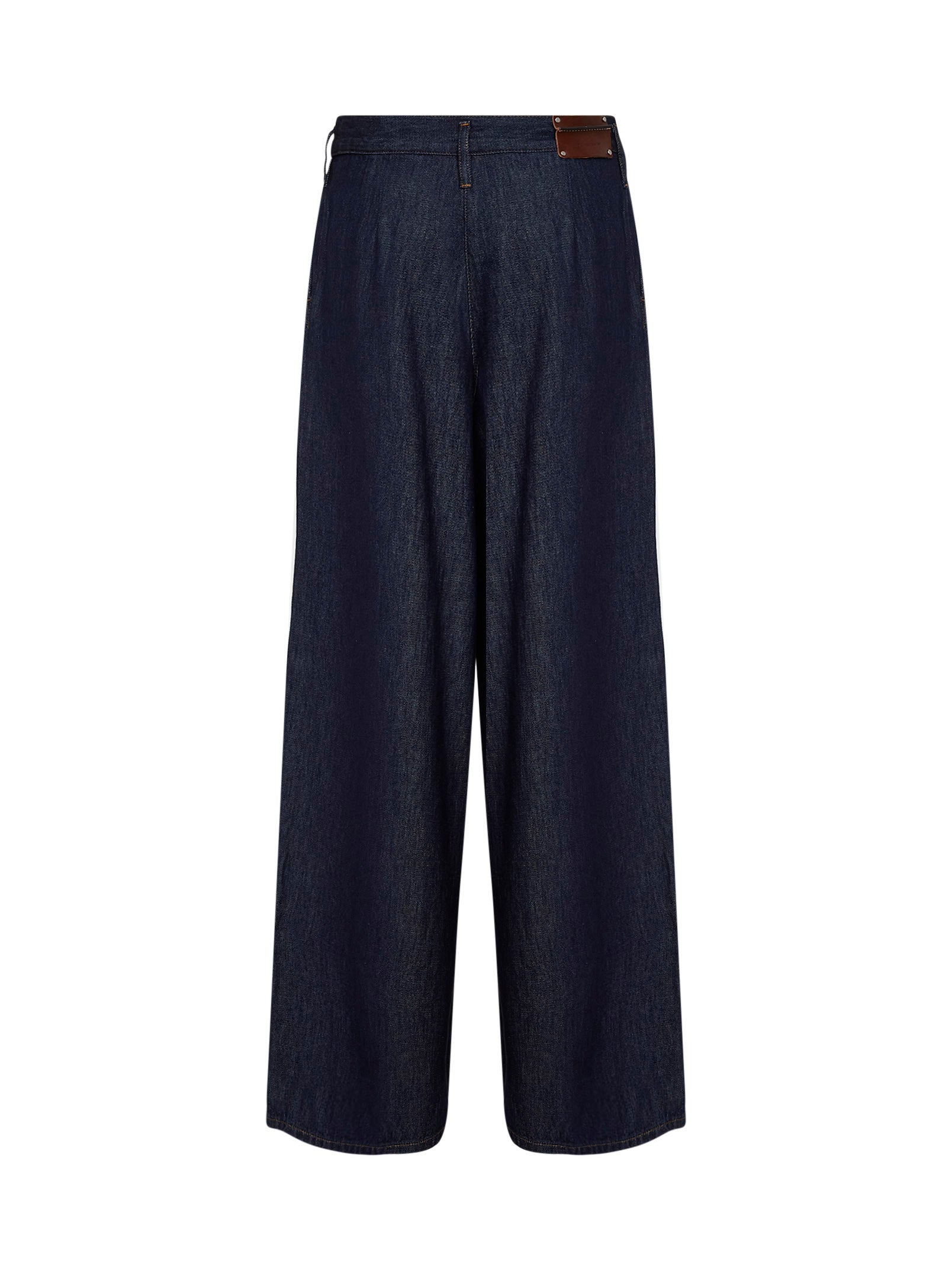 Dries Van Noten Women Indigo Denim Wide-Leg Pleated Jeans DRIES VAN NOTEN