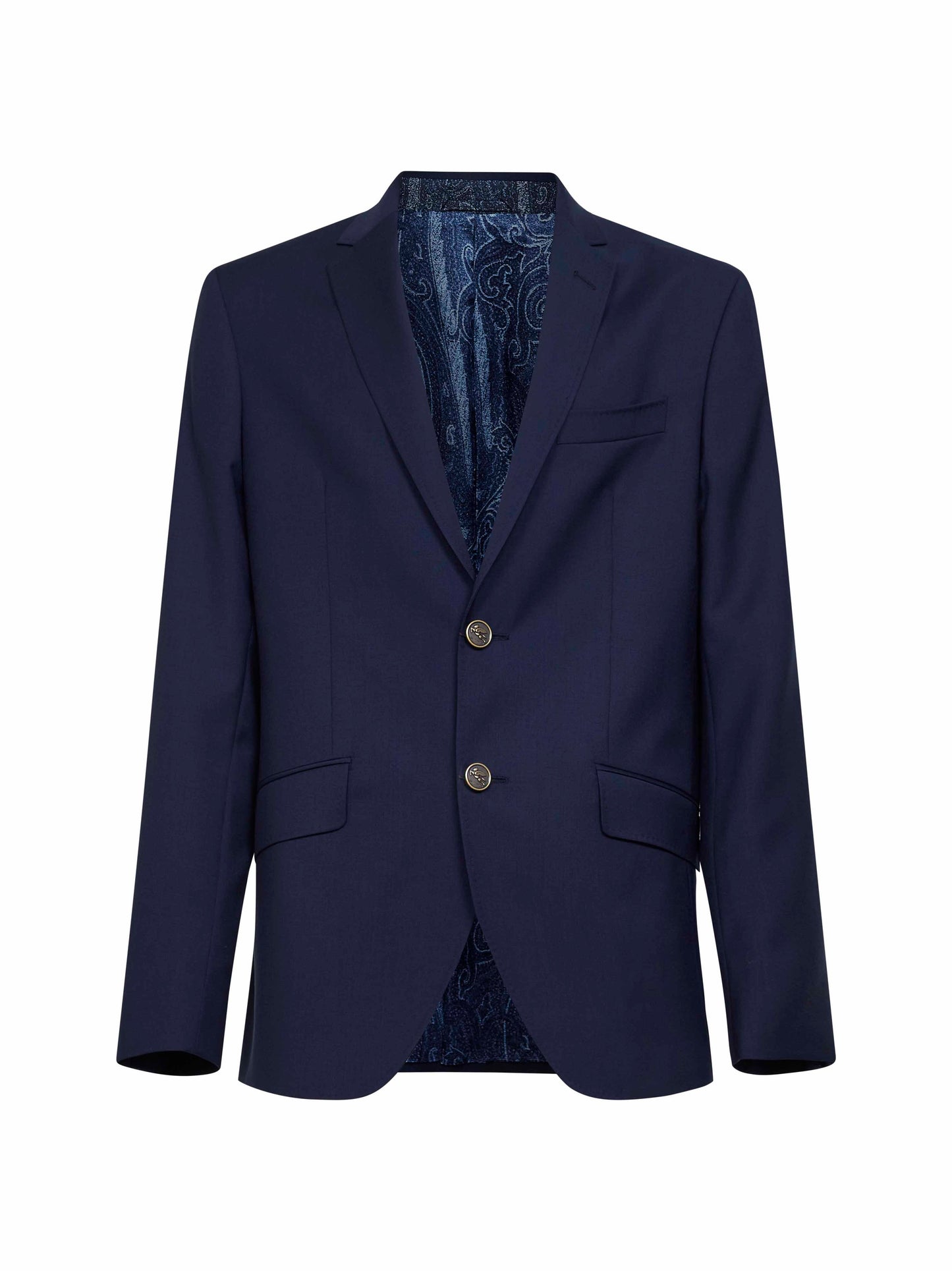 Etro Men Blue Wool Single-Breasted Jacket ETRO