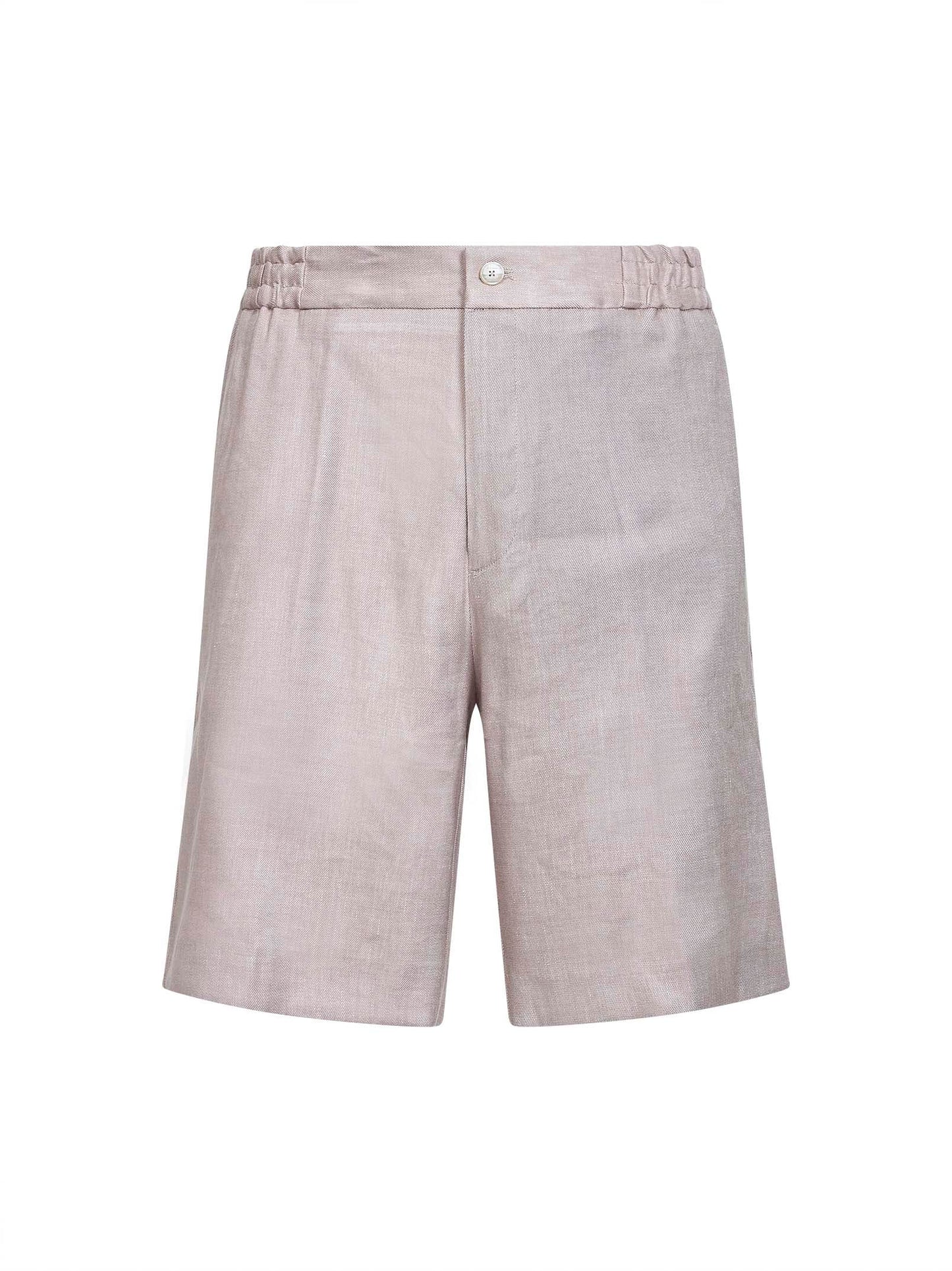Etro Men Beige Stretch Linen Blend Bermuda Shorts ETRO