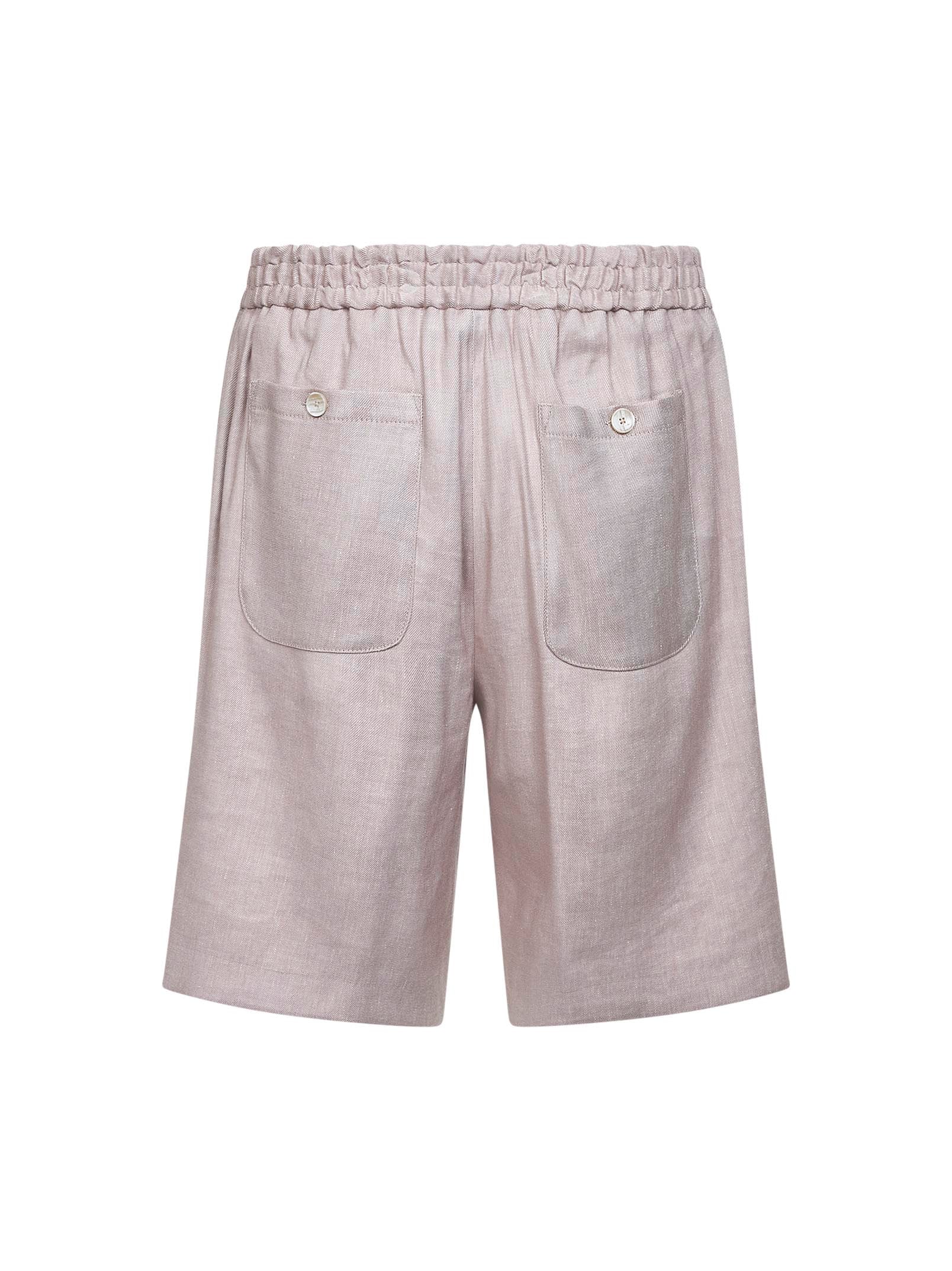 Etro Men Beige Stretch Linen Blend Bermuda Shorts ETRO