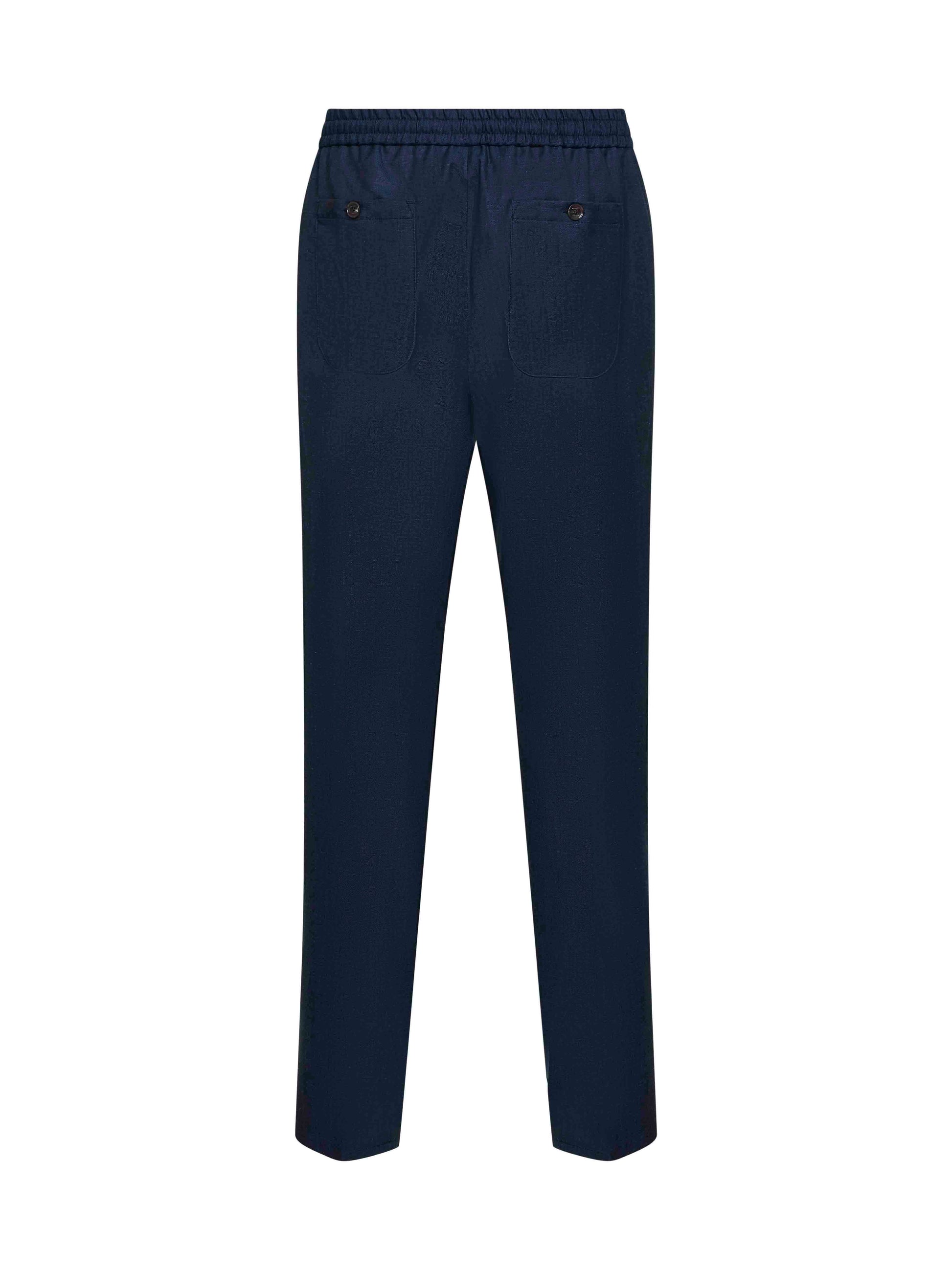 Etro Men Blue Wool And Linen Jogger Trousers ETRO