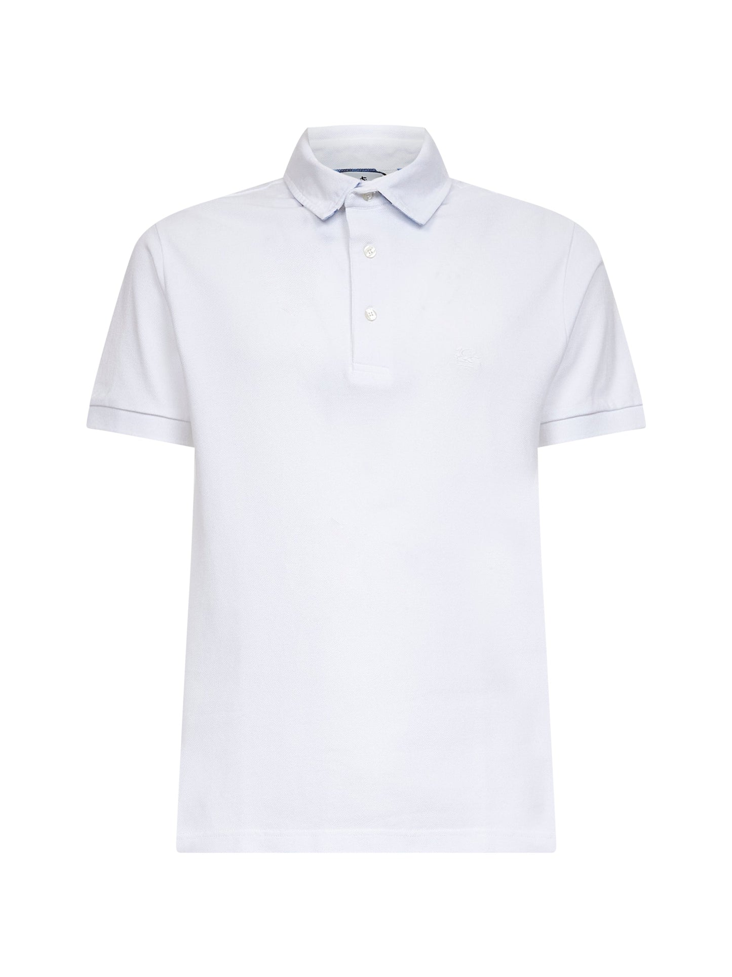 Etro Men White Cotton Piquet Polo Shirt ETRO