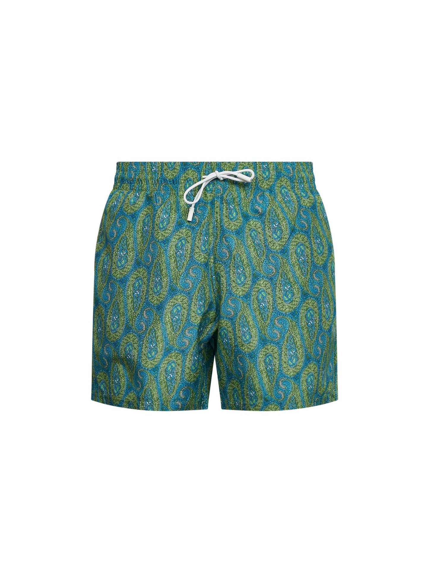 Etro Men Green Floral Paisley-Printed Swim Shorts ETRO