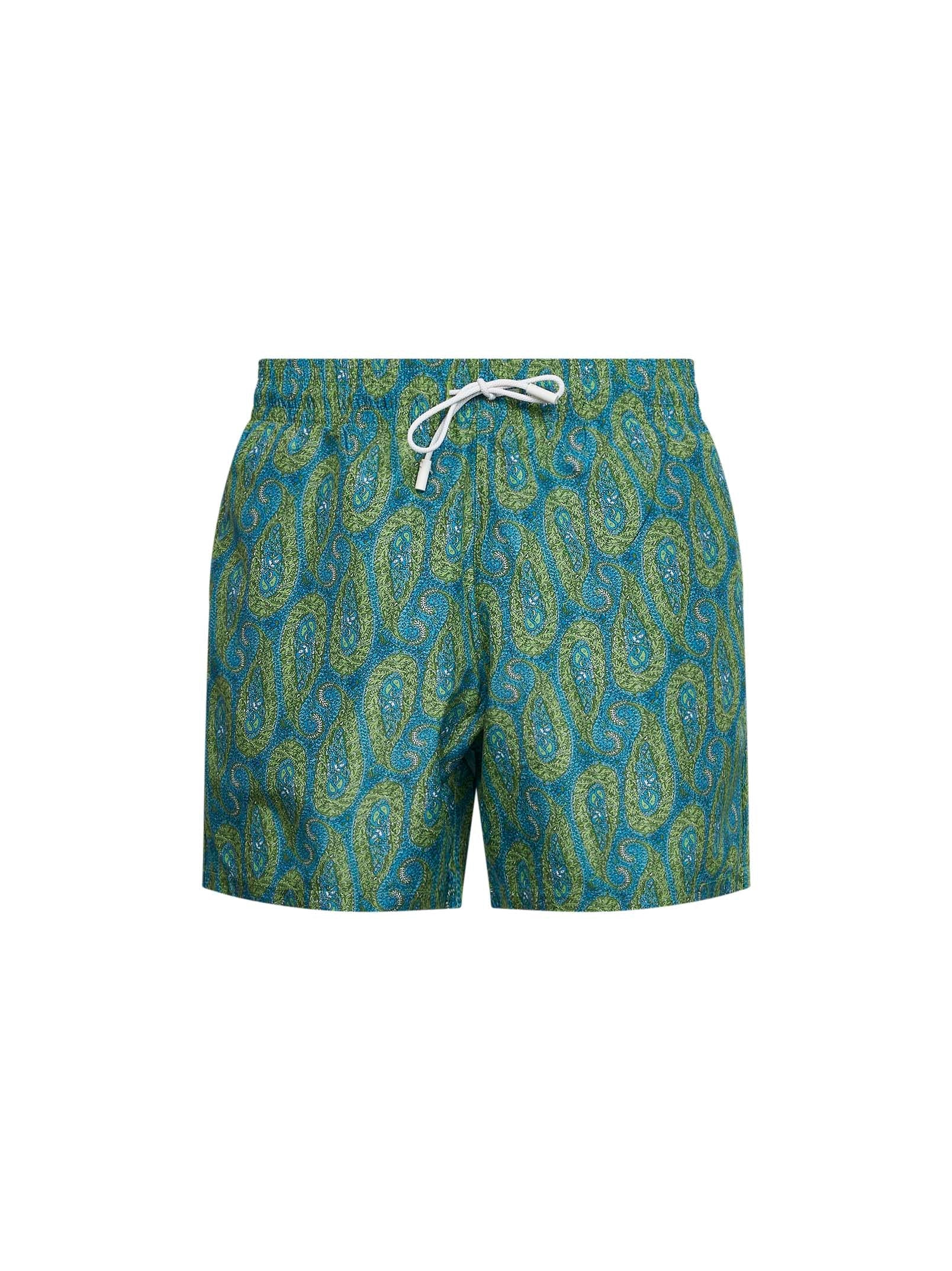 Etro Men Green Floral Paisley-Printed Swim Shorts ETRO