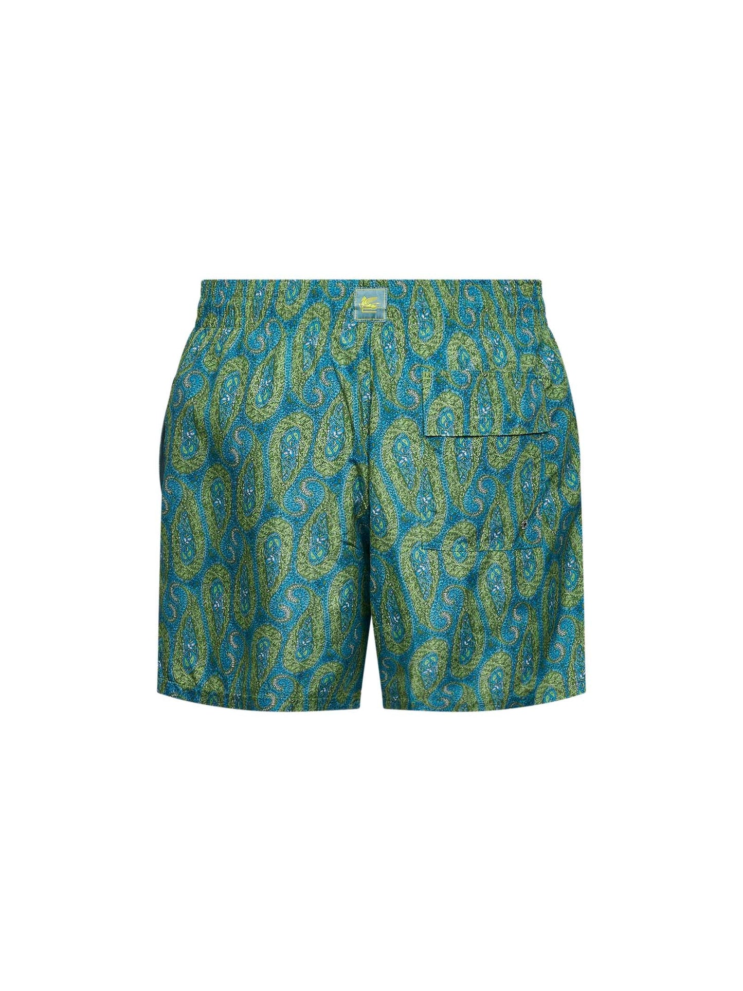 Etro Men Green Floral Paisley-Printed Swim Shorts ETRO
