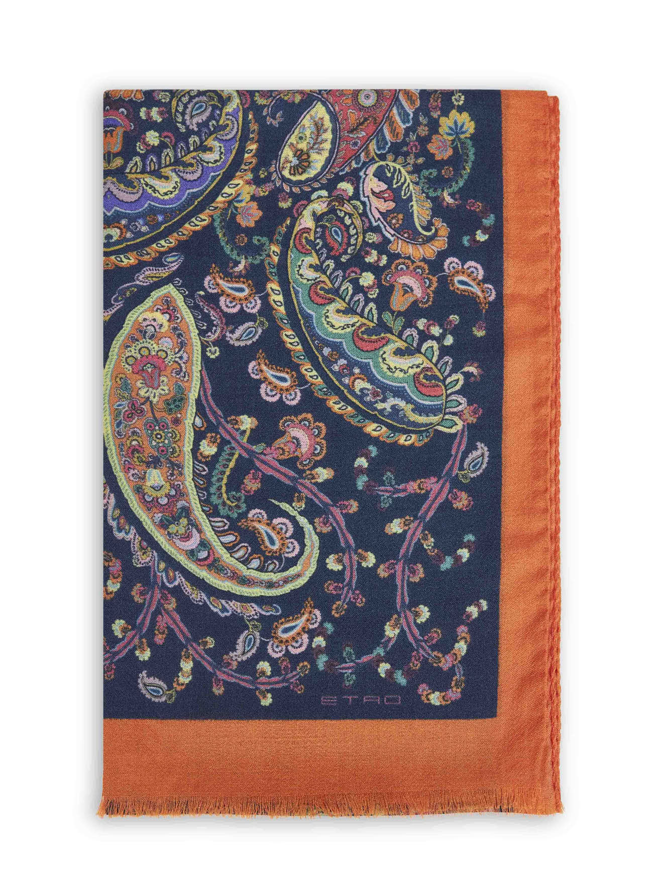 Etro Women Blue Cashmere Blend Paisley-Pattern Scarf ETRO