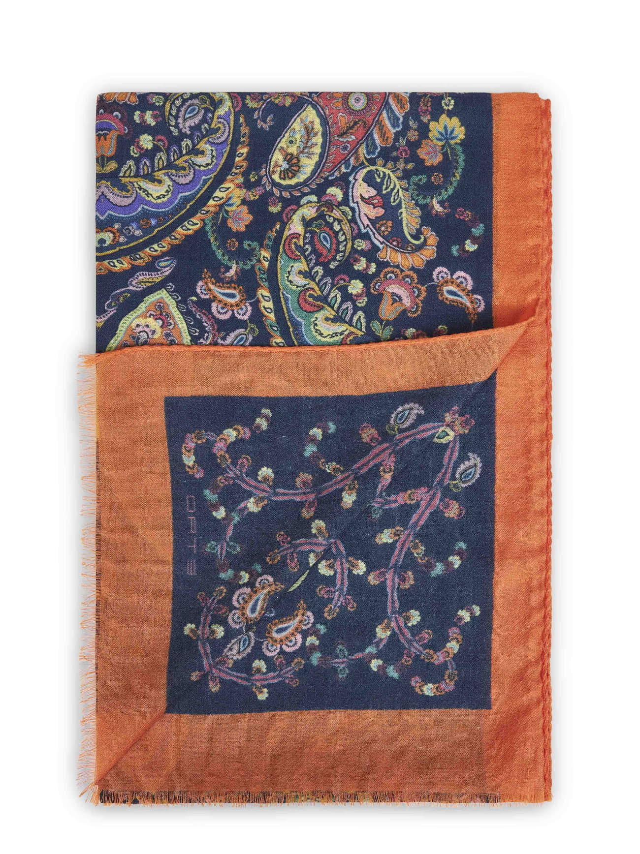 Etro Women Blue Cashmere Blend Paisley-Pattern Scarf ETRO