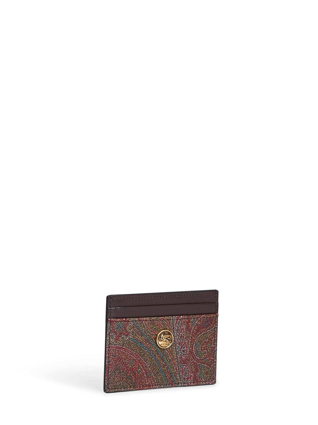 Etro Women Brown Paisley Card Holder With Coin ETRO