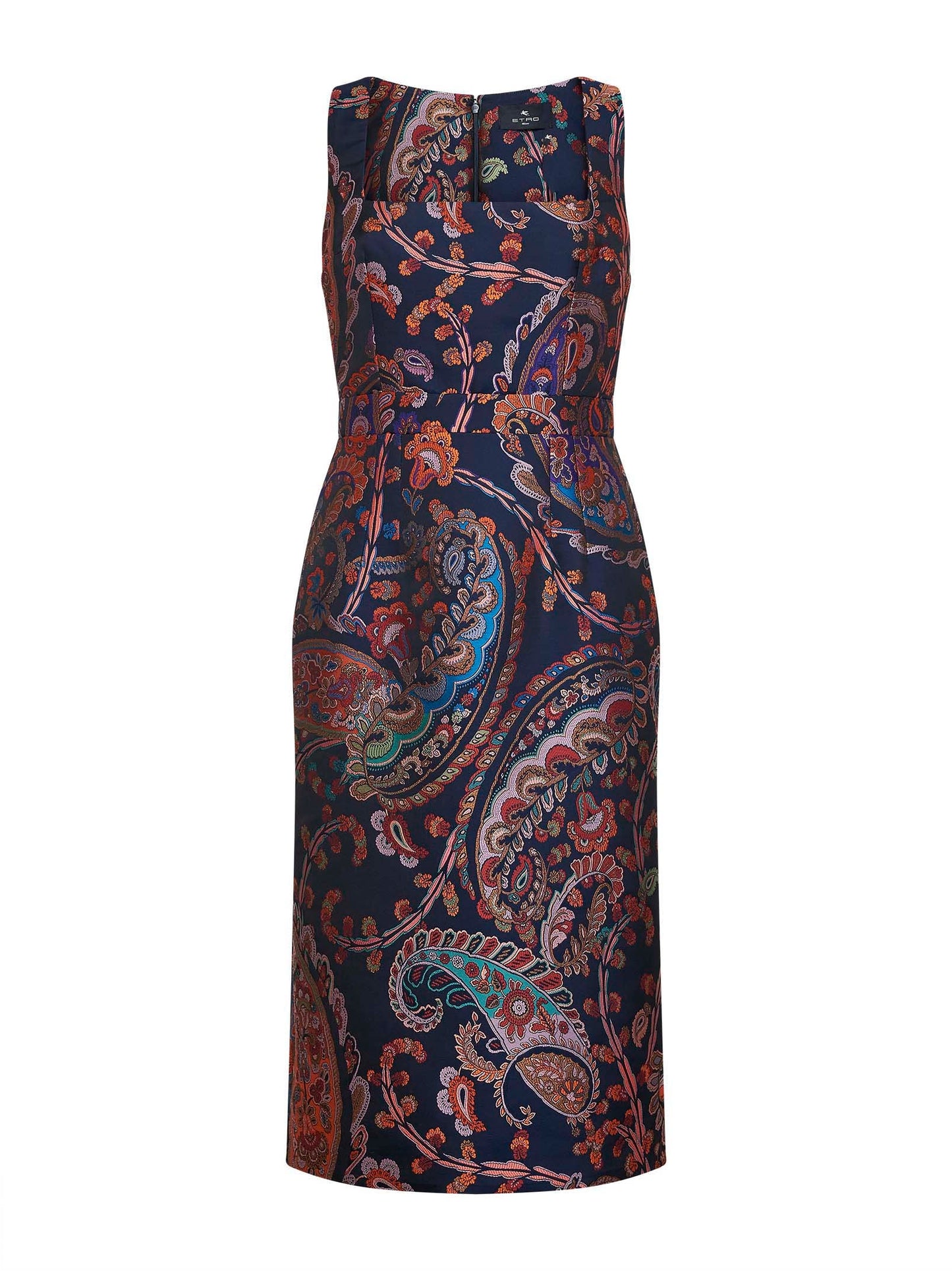 Etro Women Blue Floral Paisley-Pattern Jacquard Midi Sheath Dress ETRO