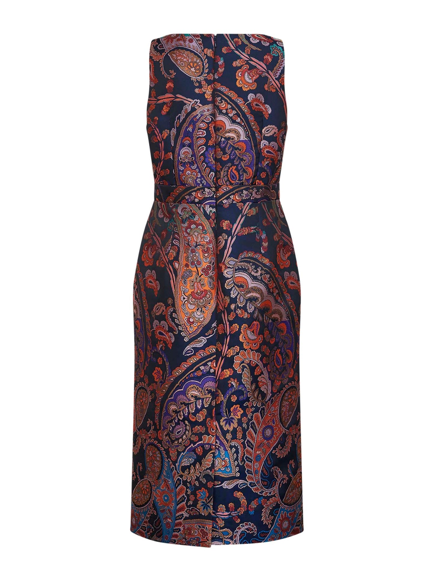 Etro Women Blue Floral Paisley-Pattern Jacquard Midi Sheath Dress ETRO